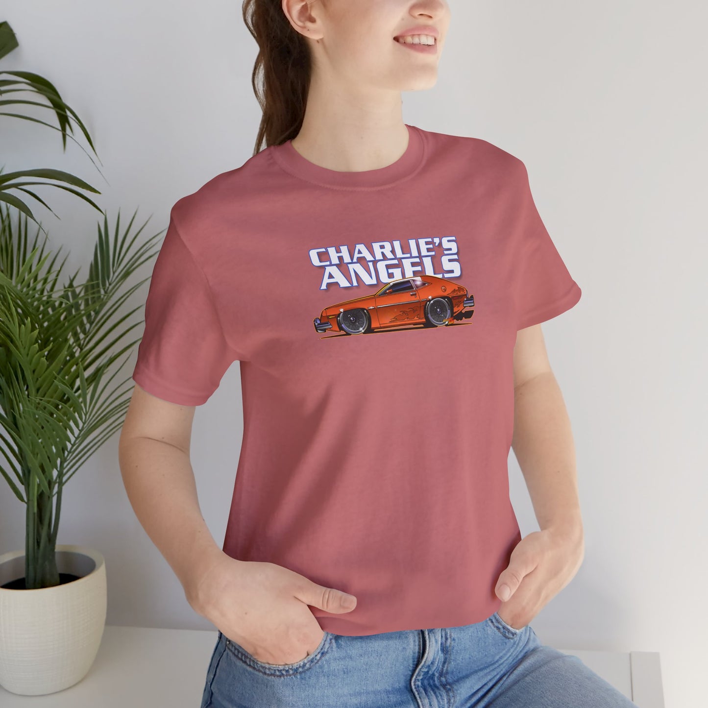 CHARLIES ANGELS 1977 Ford Pinto Concept Art Short Sleeve Tee 12 Colors