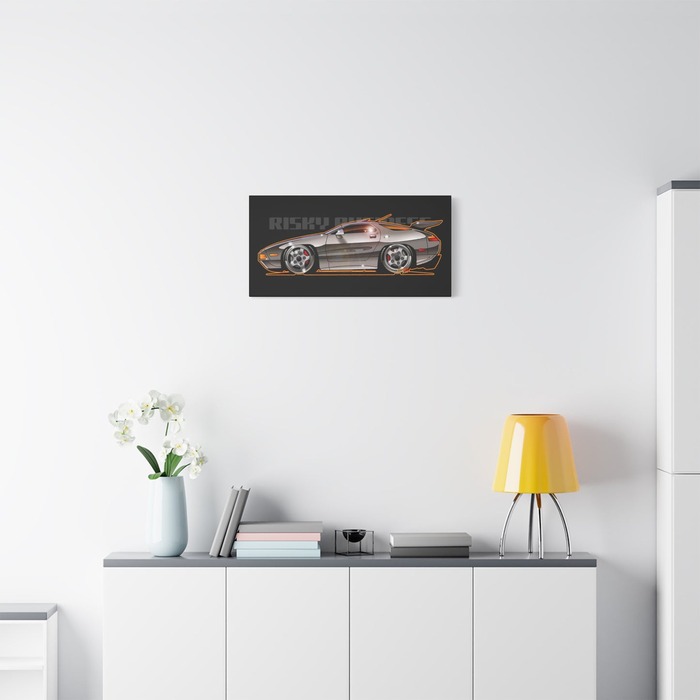 RISKY BUSINESS Porsche 928 Fireball Art Canvas Print - Sizes