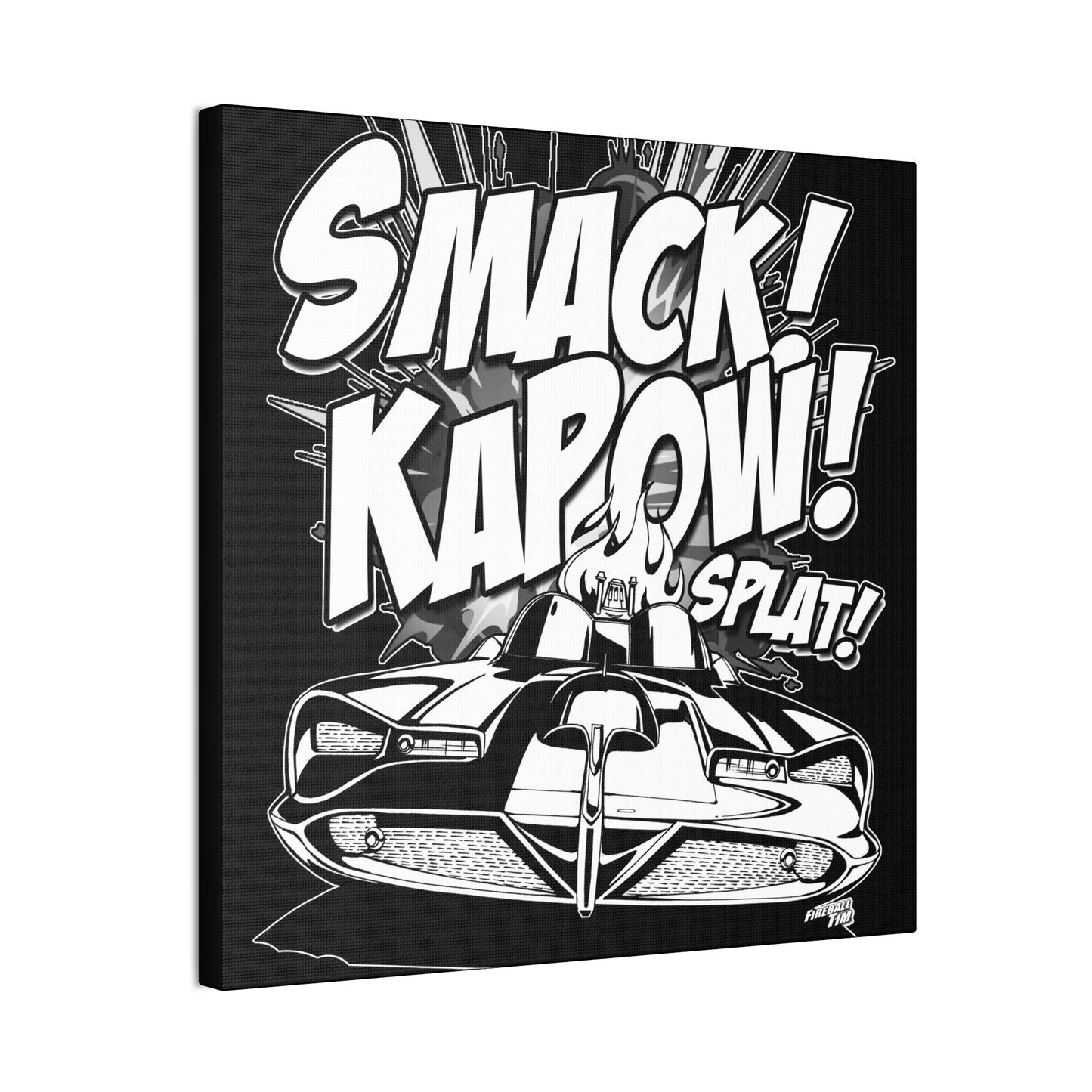 BATMOBILE 1966 BATMAN KAPOW Canvas Art Print - 3 Sizes