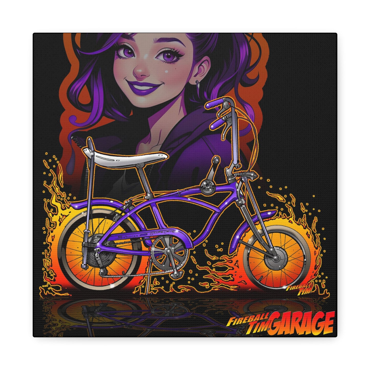 SCHWINN GRAPE CRUSH Bicycle Pop Culture Concept Art Canvas Print 12x12