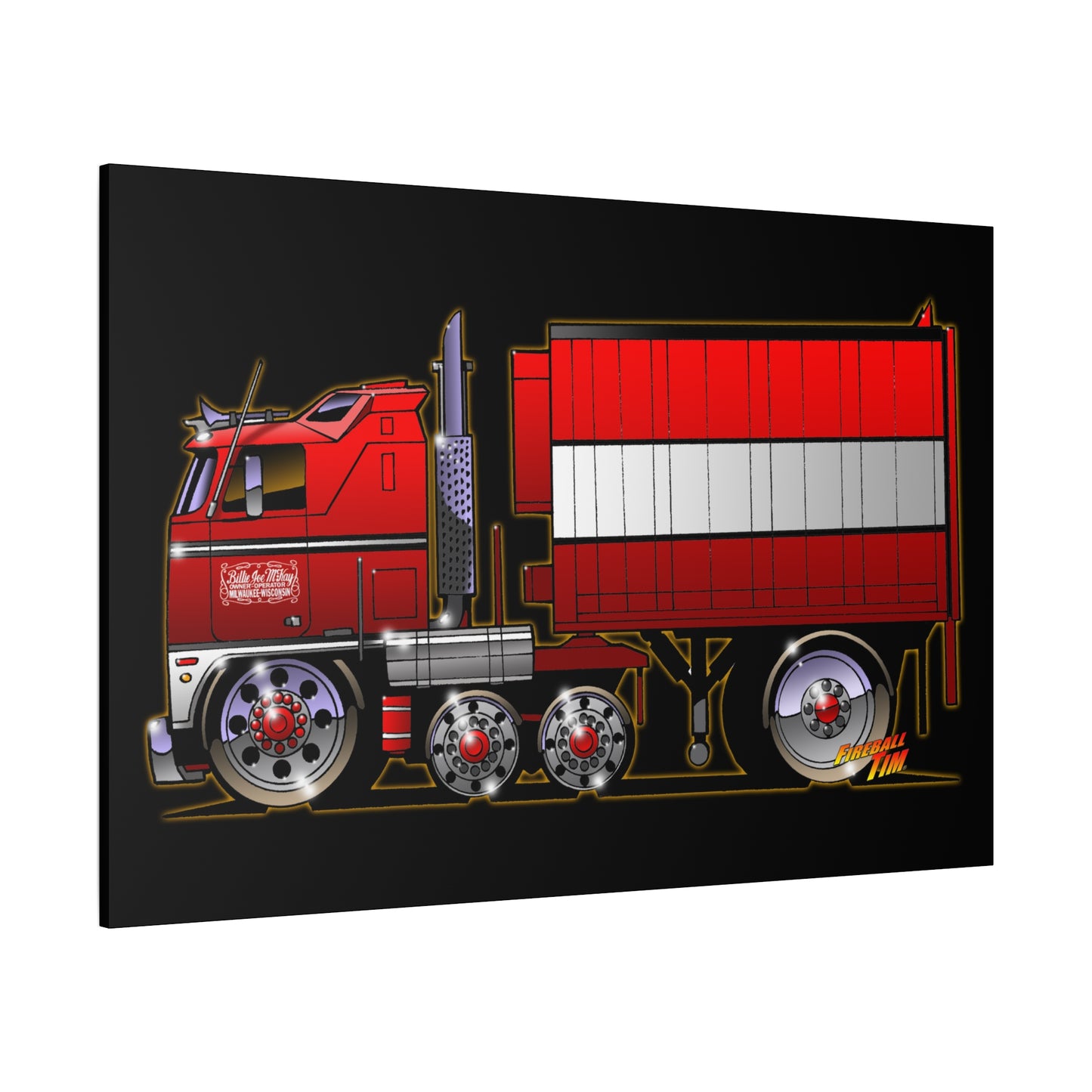 BJ AND THE BEAR TV Show Semi Truck Canvas Art Wall Print - 11x14