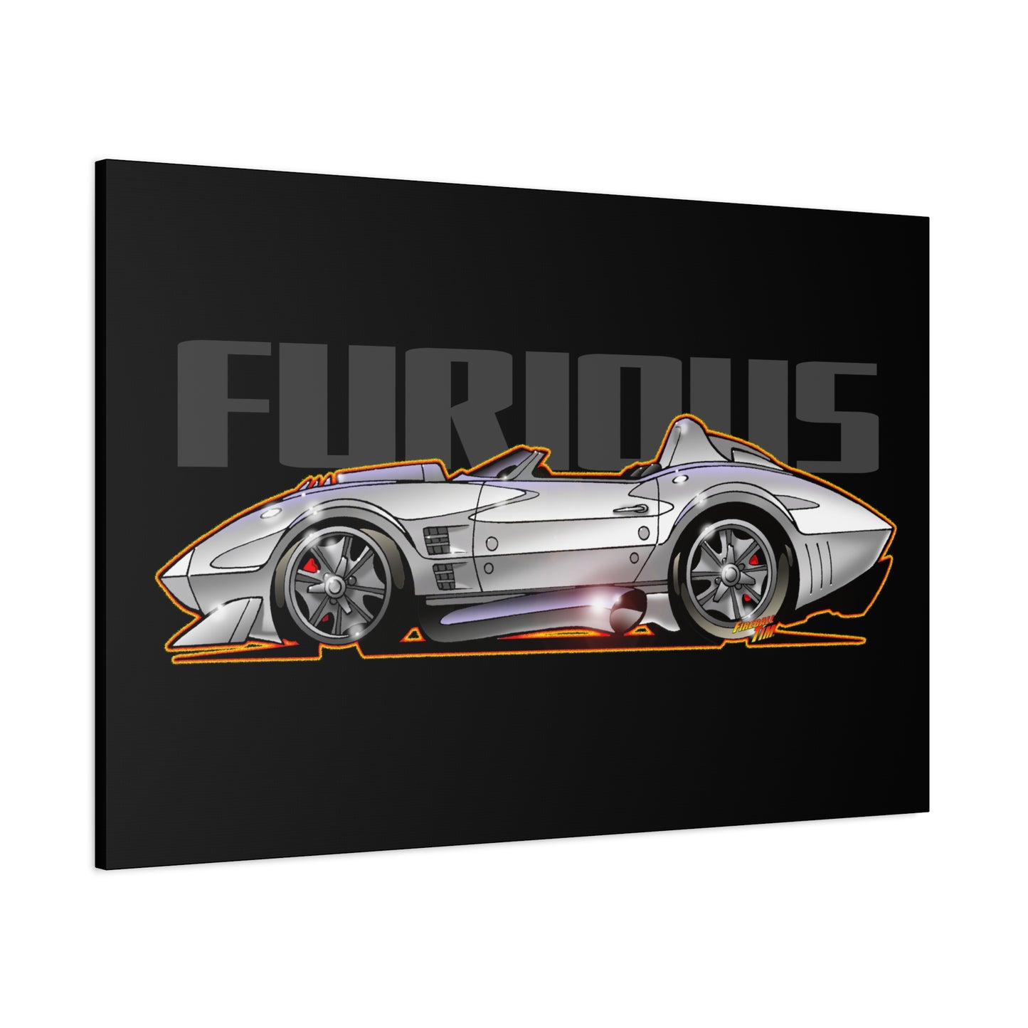 FAST AND FURIOUS Grand Sport Stingray Corvette Fireball Art Canvas Art Wall Print