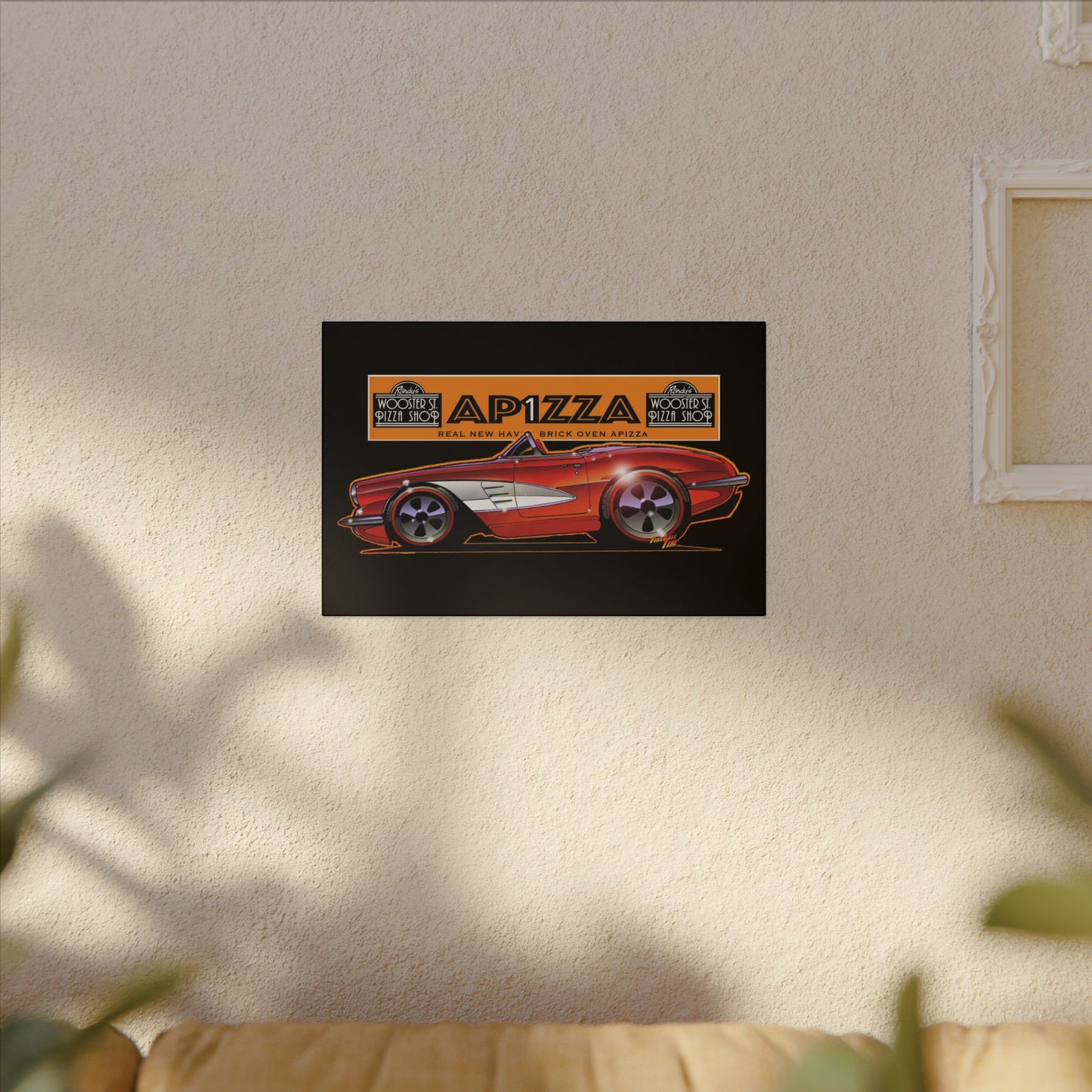 CORVETTE 1958 APIZZA 1 Fireball Art Canvas Print