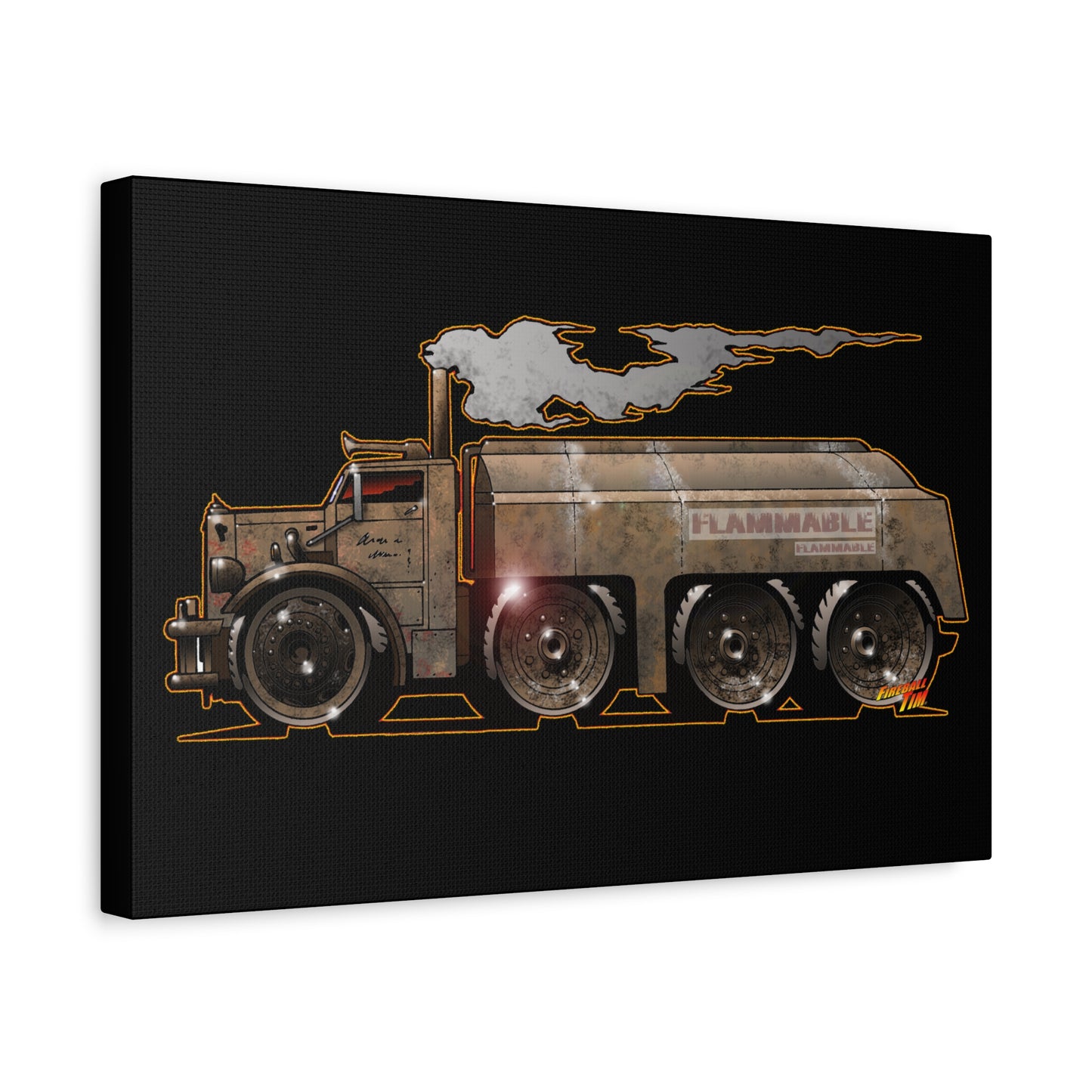 DUEL Killer Movie Truck Fireball Art Canvas Print - Sizes