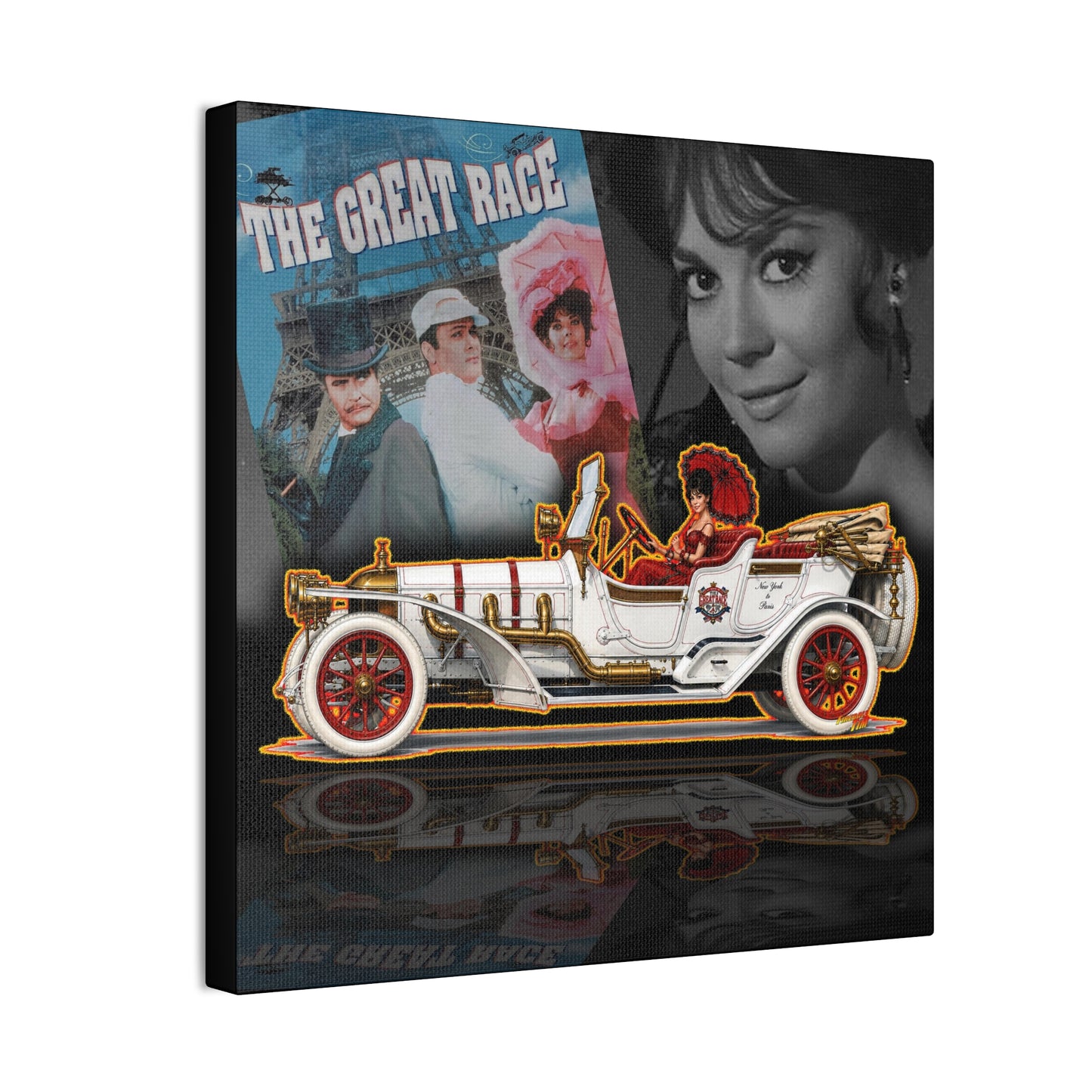 THE GREAT RACE Leslie Special Collectible Fireball Art Canvas Stretched Print