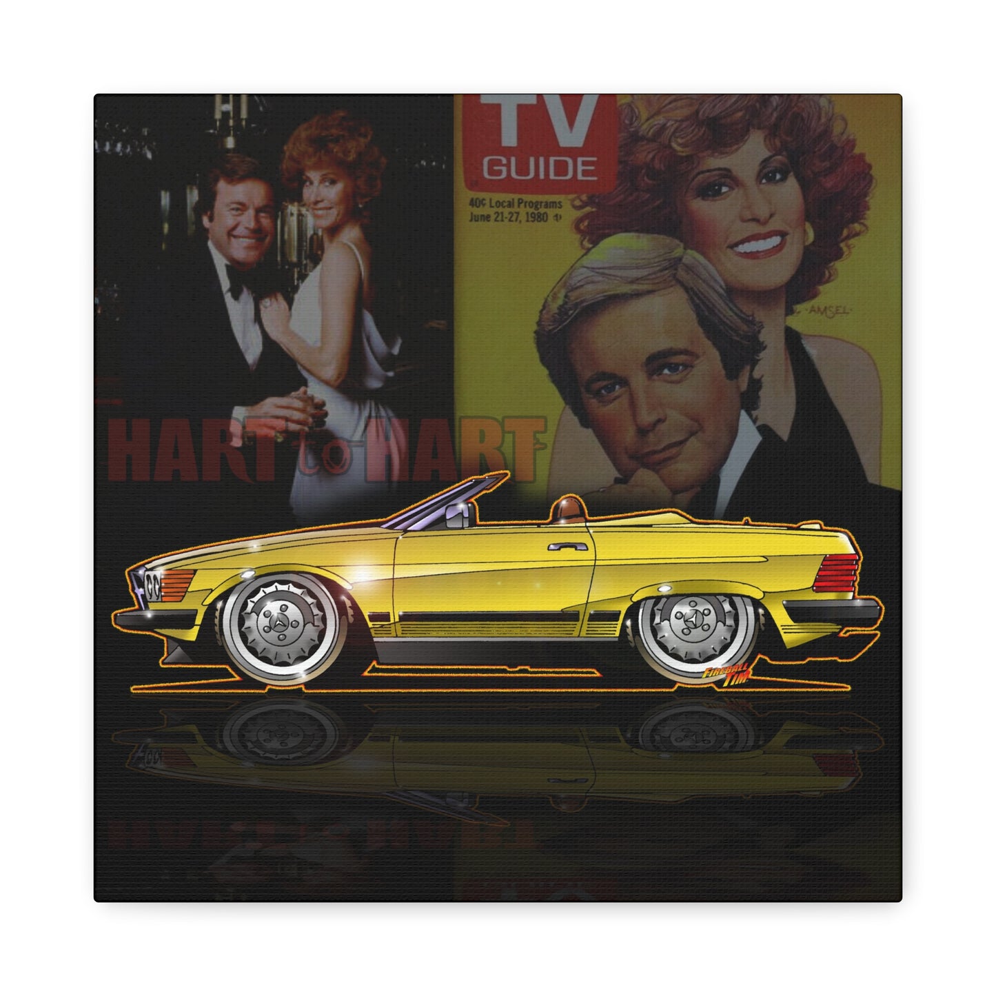HART to HART TV Show Mercedes 450SL Canvas Art Wall Print - 12x12