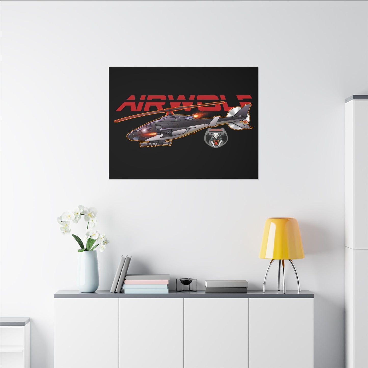 AIRWOLF TV Helicopter Canvas Art Print - 11x14