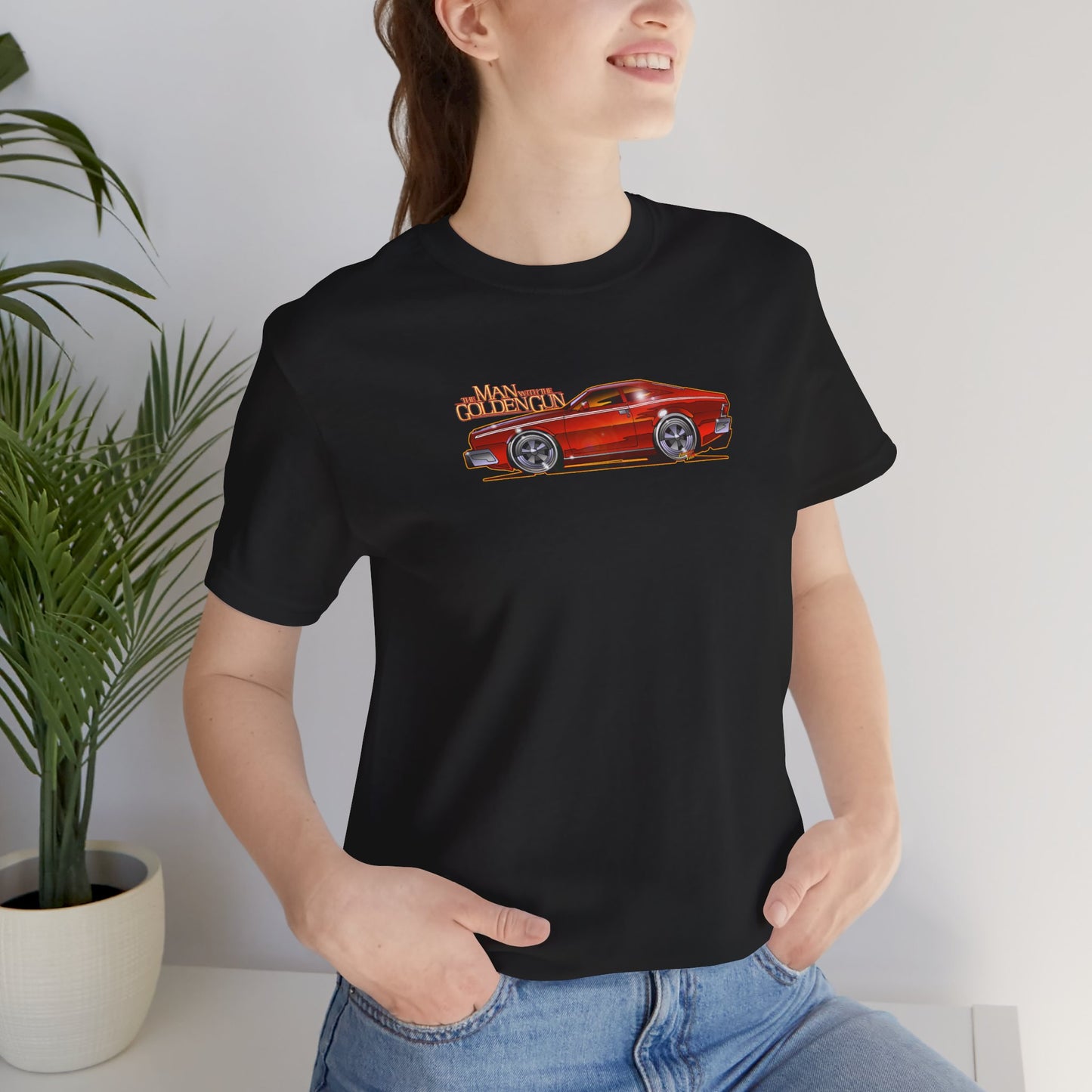 MAN WITH THE GOLDEN GUN AMC Hornet James Bond Fireball Art Short Sleeve Tee