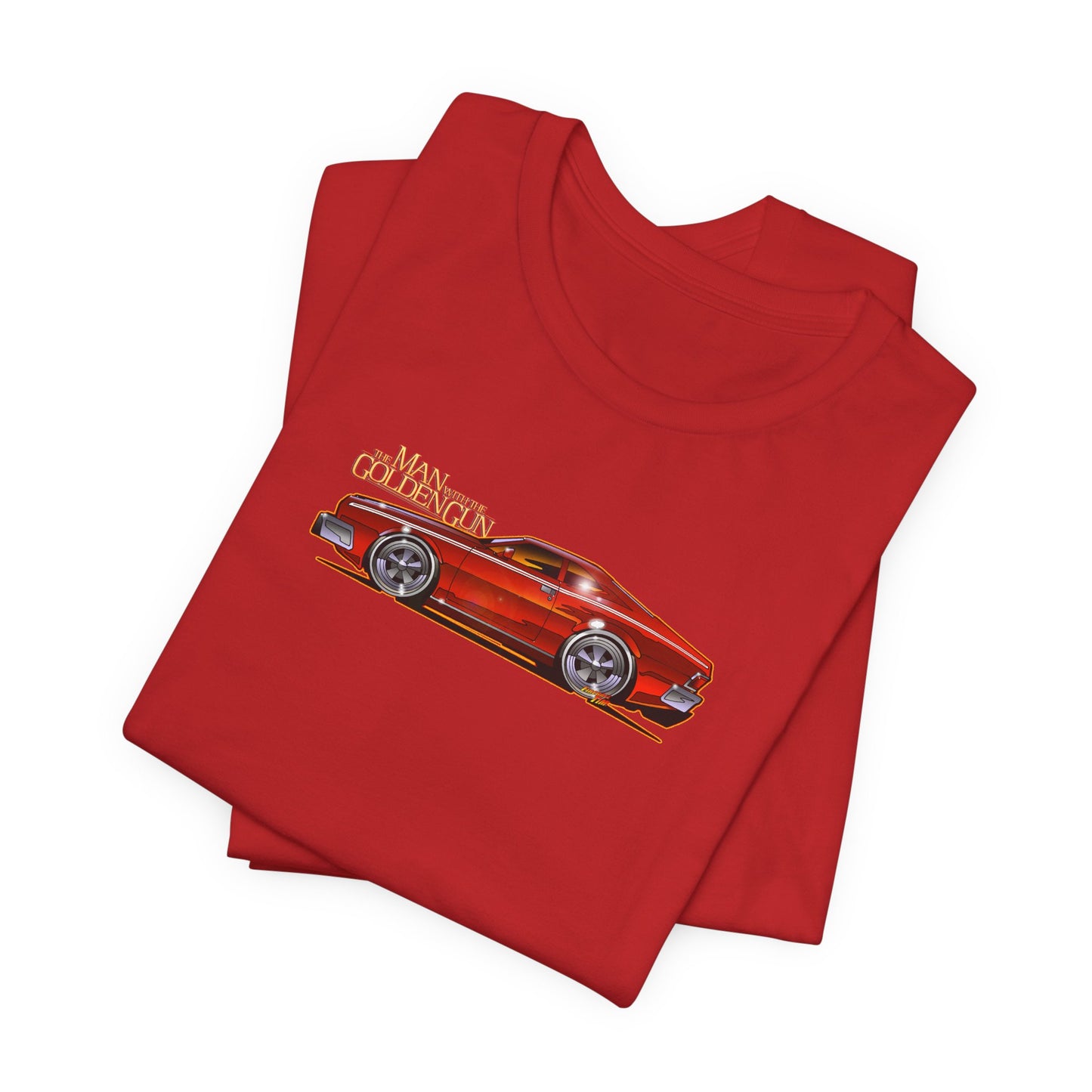 MAN WITH THE GOLDEN GUN AMC Hornet James Bond Fireball Art Short Sleeve Tee