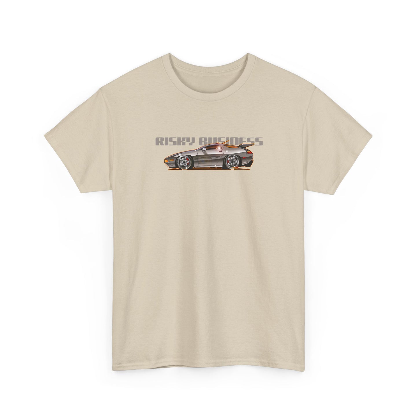 RISKY BUSINESS Porsche 928 Fireball Art Cotton Tee Shirt - Colors