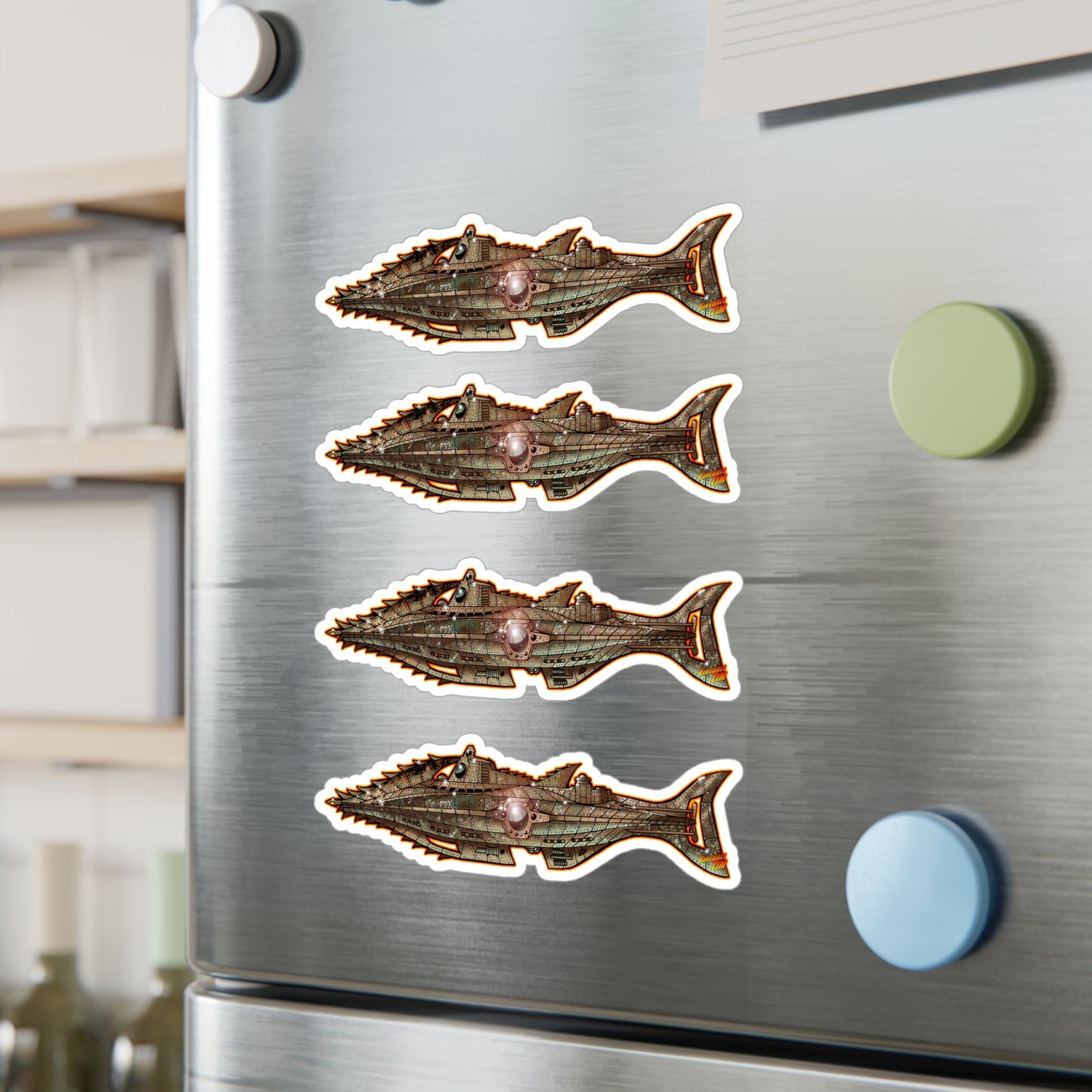 20,000 LEAGUES NAUTILUS SUBMARINE Fireball Art Decal Stickers - 4 Sizes