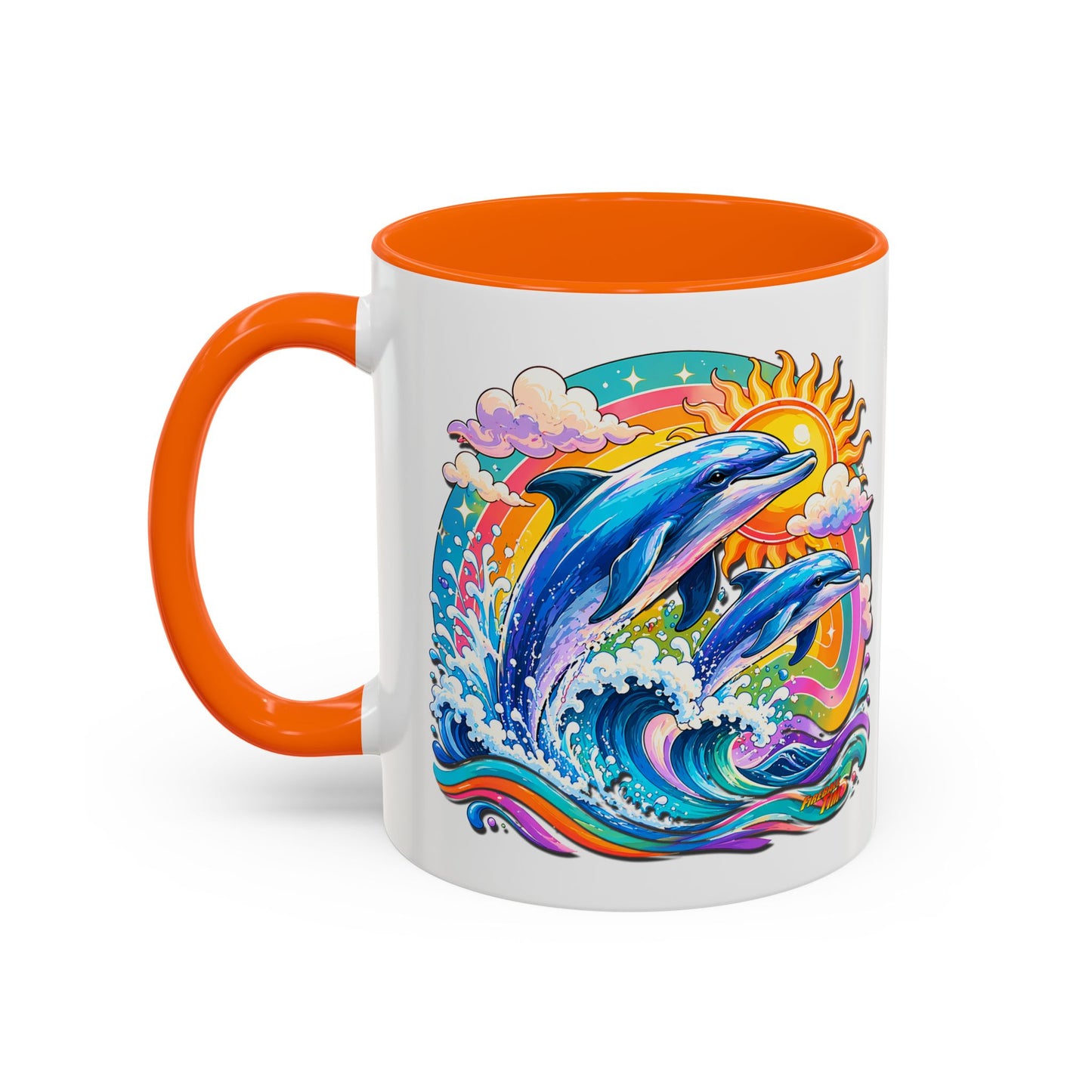 DOLPHIN SPLASH 2 Aquarium Series Fireball Art Coffee Mug - 2 Sizes