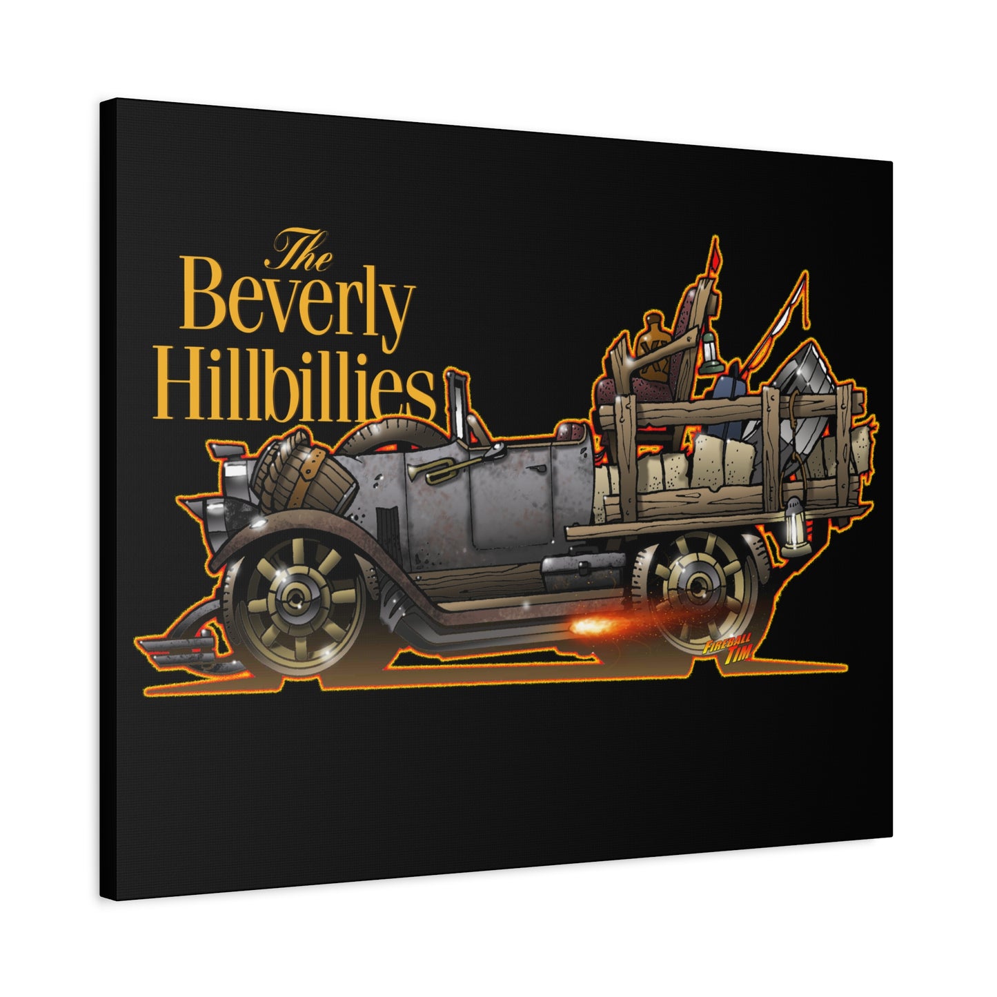 BEVERLY HILLBILLIES JALOPY Canvas Art Wall Print - 11x14