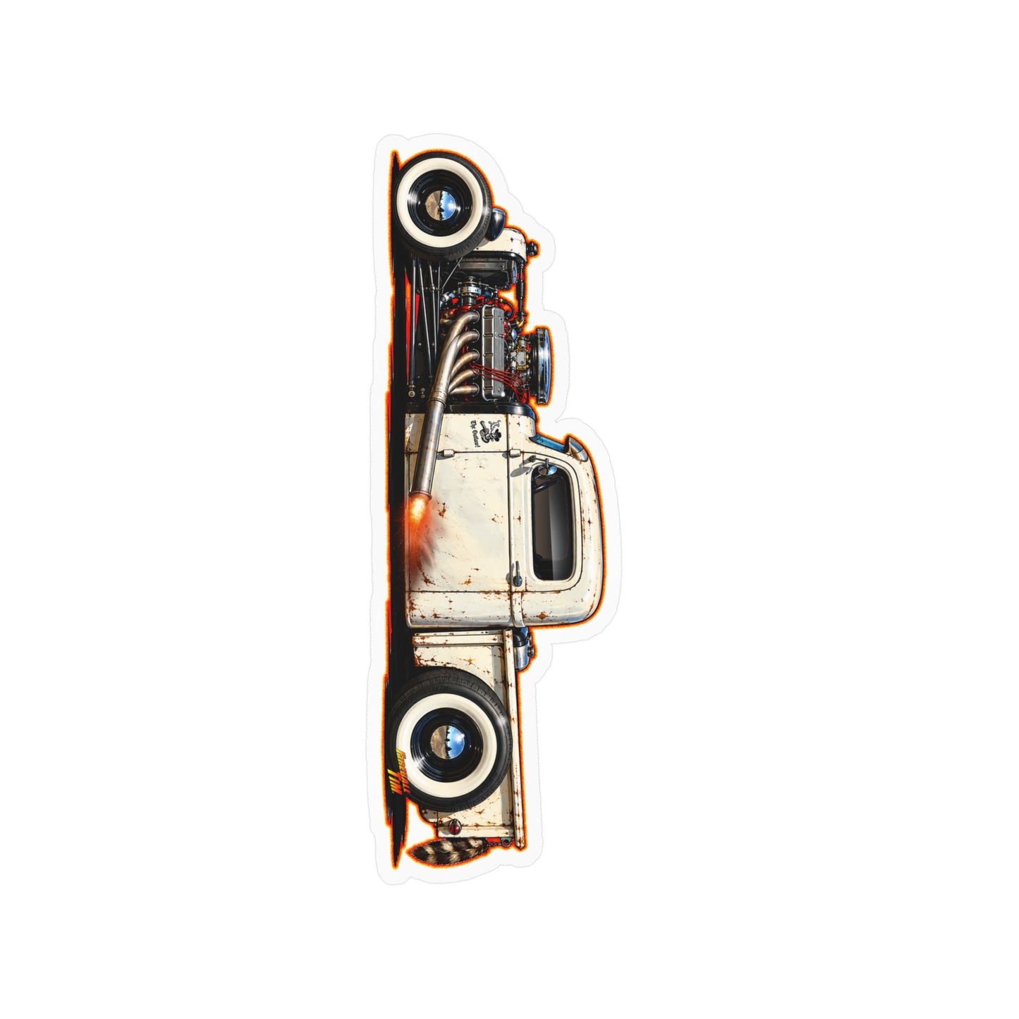 OUTLAW 150 Hot Rod Rat Rod Collectible Fireball Art Stickers in 4 Sizes