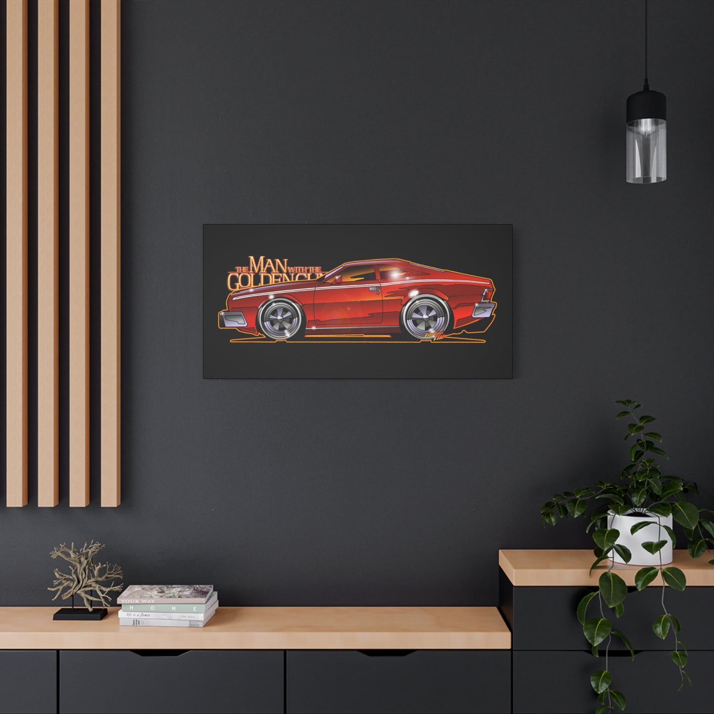 MAN WITH THE GOLDEN GUN AMC Hornet James Bond Fireball Art Canvas Print