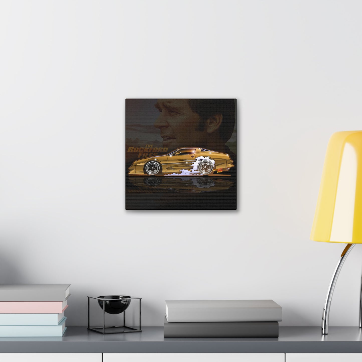 ROCKFORD FILES Pontiac Firebird Fireball Art Canvas Wall Print - 3 Sizes