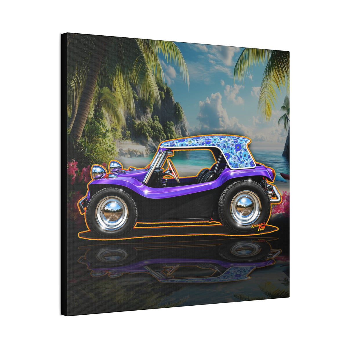 DUNE BUGGY BOYSENBERRY Collectible Fireball Art Canvas Stretched Print