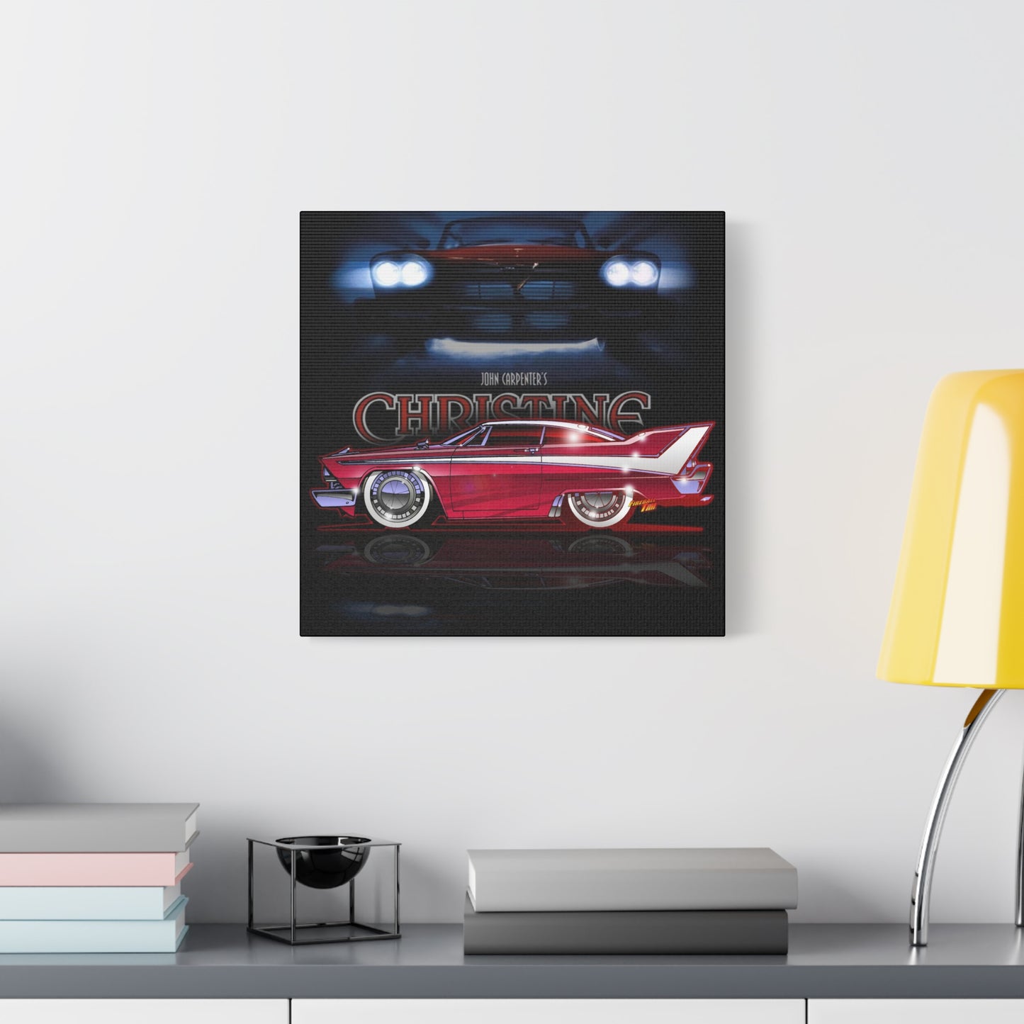CHRISTINE 1958 Plymouth Fury Movie Car Fireball Art Canvas Print