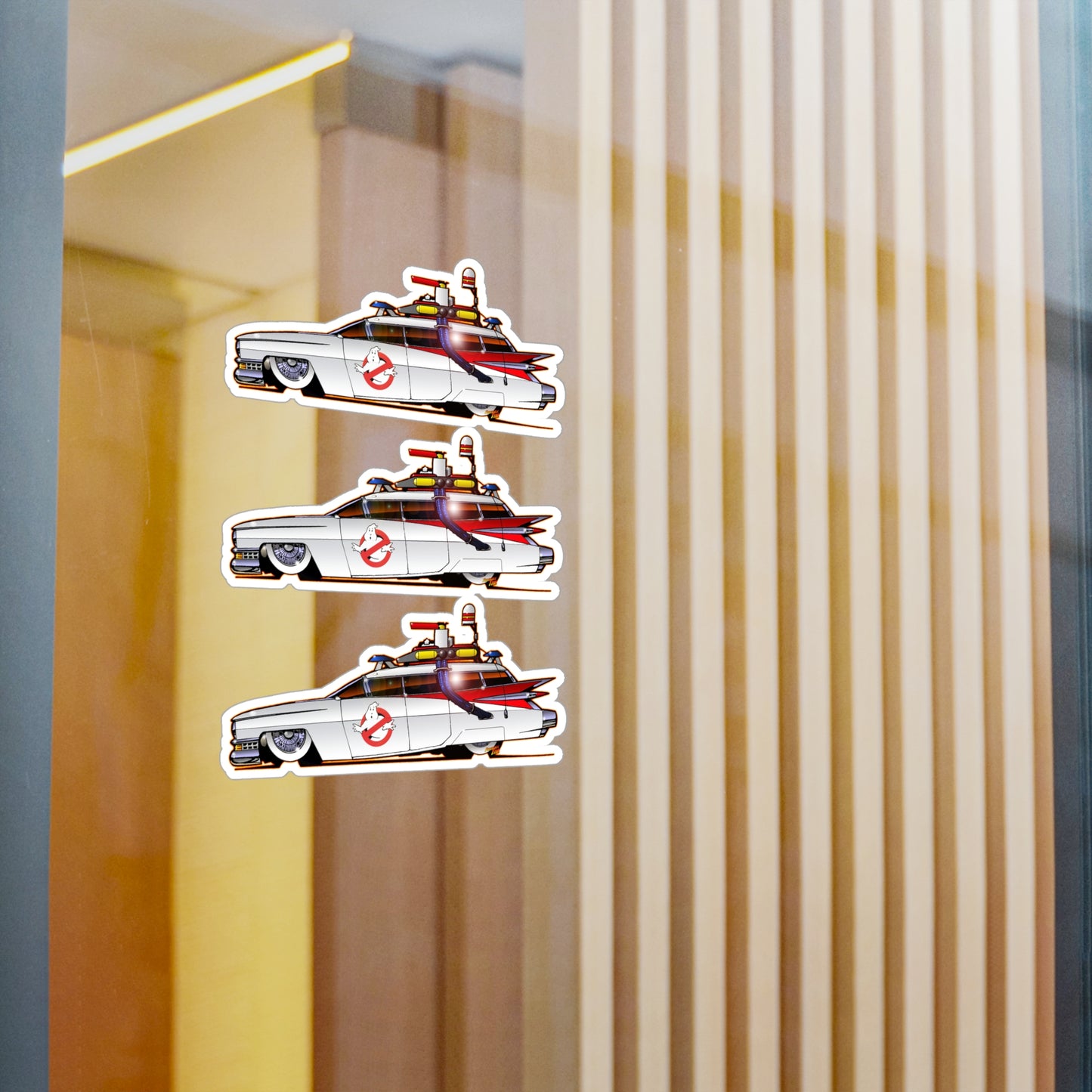 GHOSTBUSTERS ECTO 1 Fireball Art Decal Stickers - 4 Sizes