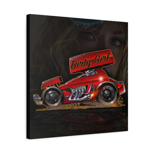 DIRTY GIRL SPRINT CAR Fireball Art Canvas Art
