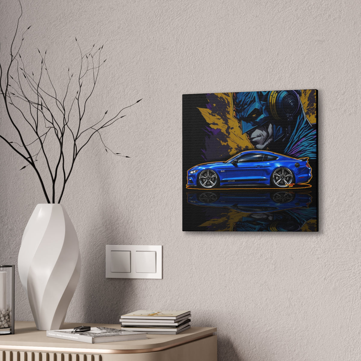 FORD MUSTANG 2017 California Special Collectible Fireball Art Canvas Stretched Print