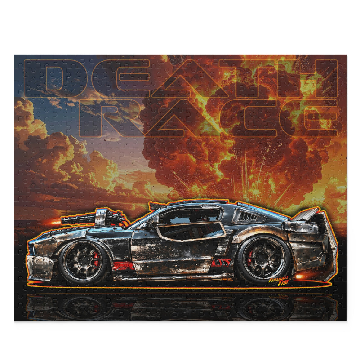 DEATH RACE MUSTANG Collectible Fireball Art Jigsaw Puzzle — (120/252/500‑Piece)