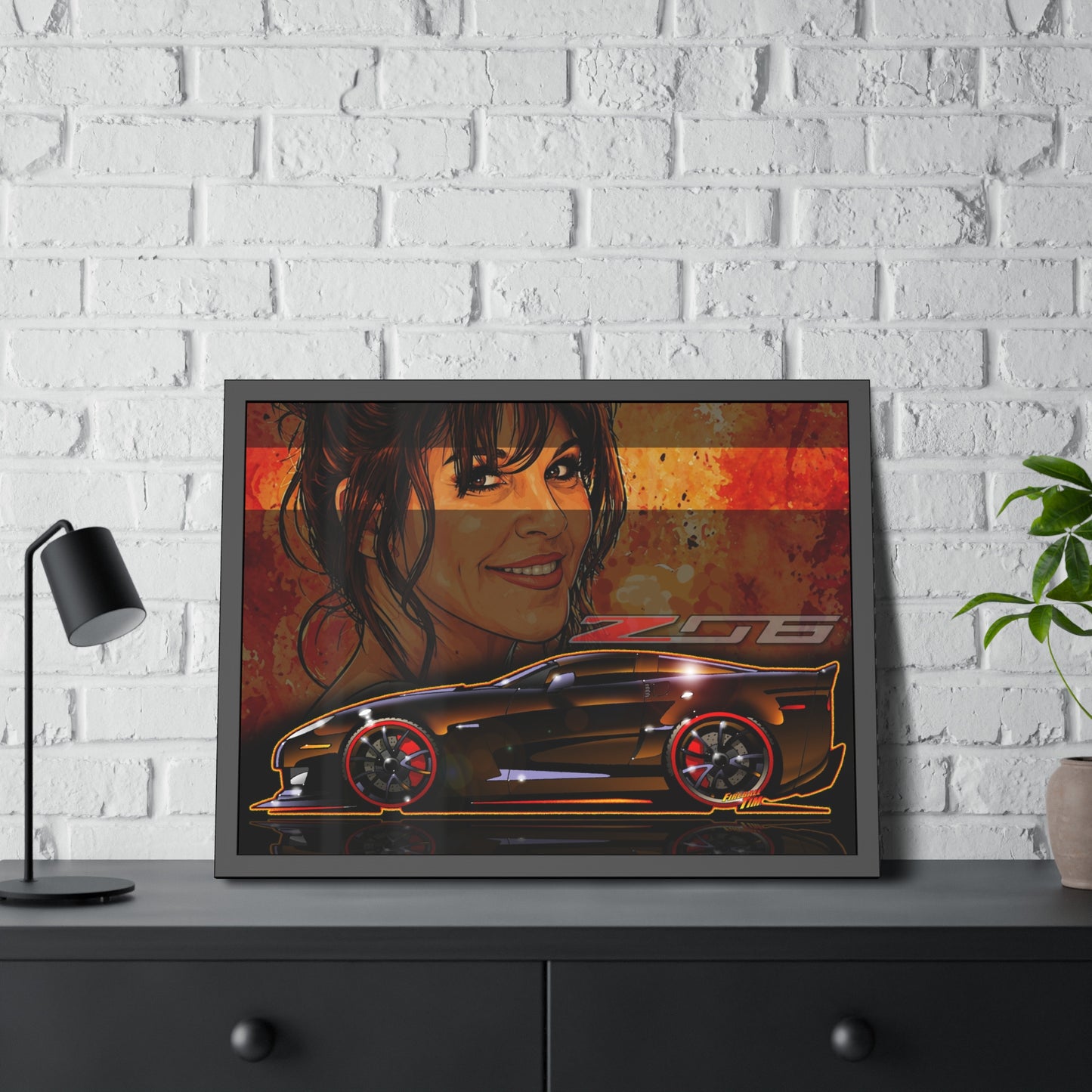 CORVETTE Z06 2012 100th Anniversary Framed Poster