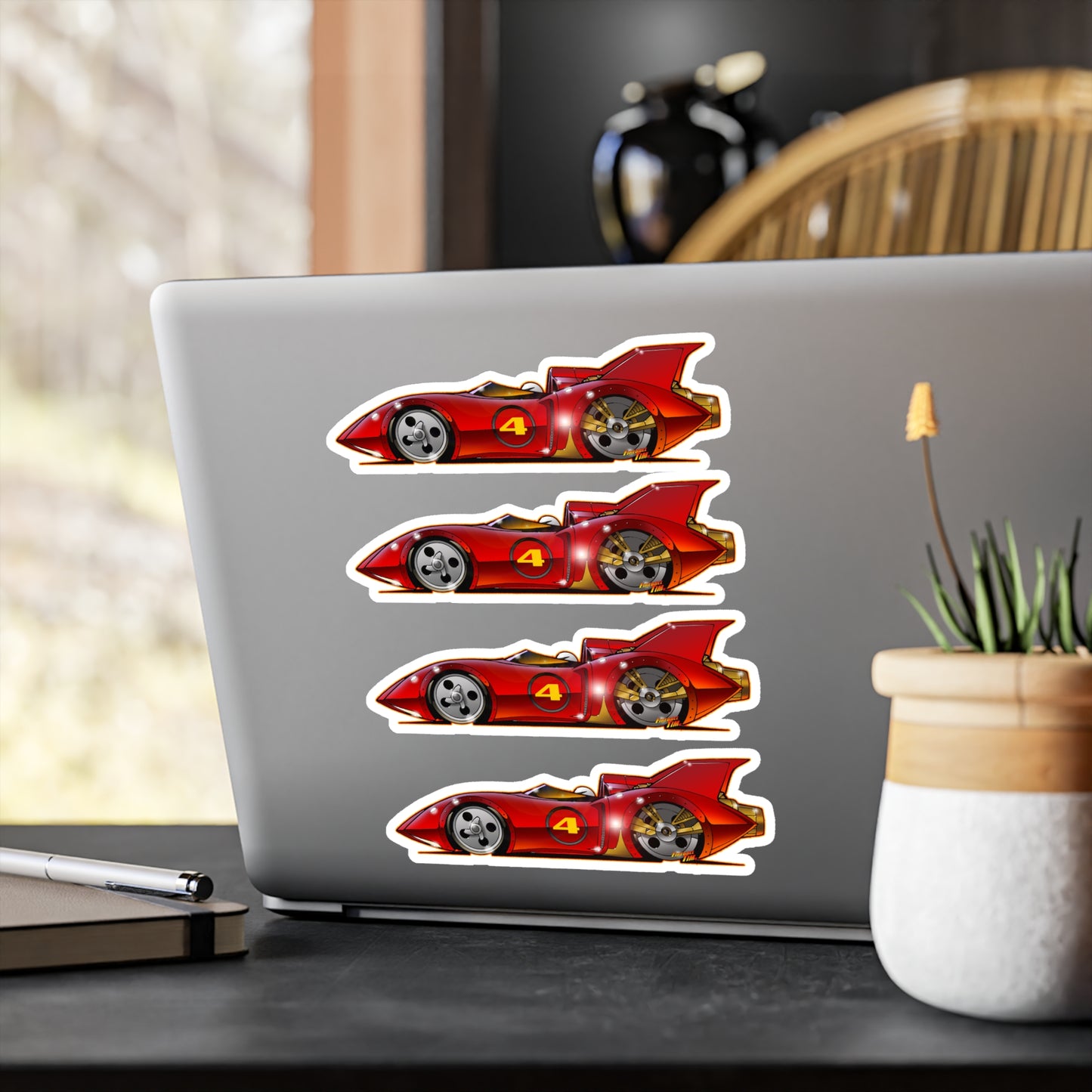 SPEED RACER MACH 4 Fireball Art Collectible Kiss-Cut Vinyl Decals Sticker