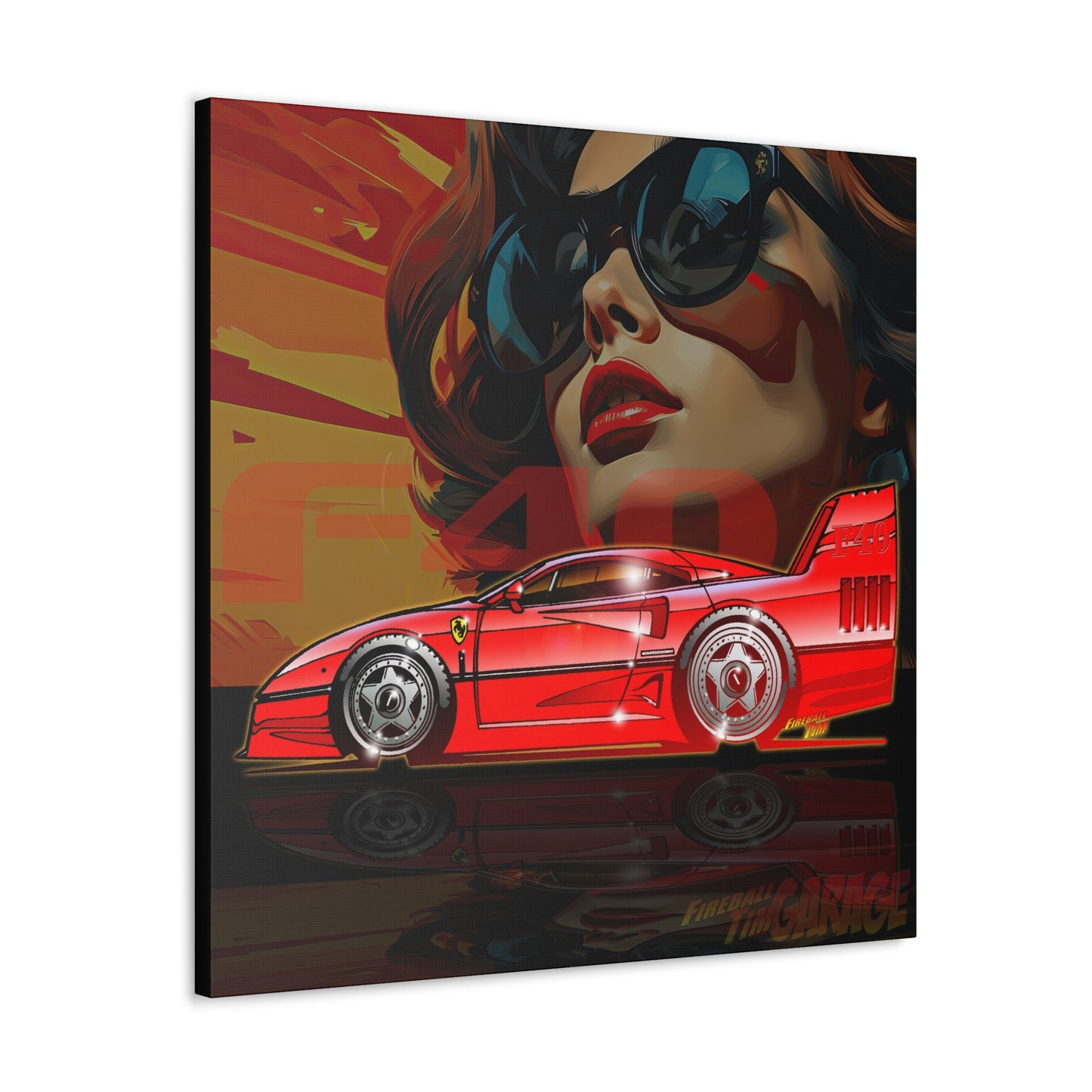 FERRARI F40 Concept Art Canvas MASTERPRINT 3 Sizes