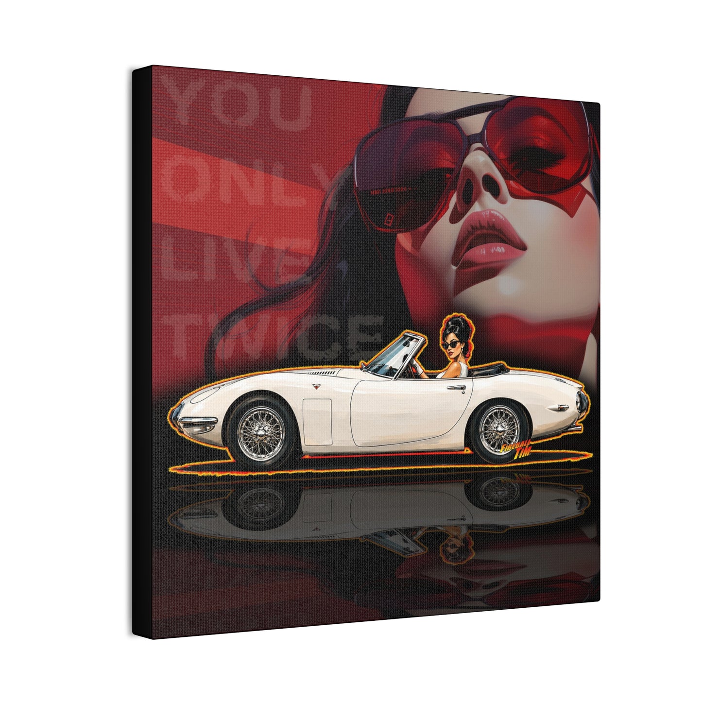 JAMES BOND 007 You Only Live Twice Toyota 2000GT Collectible Fireball Art Canvas Stretched Print
