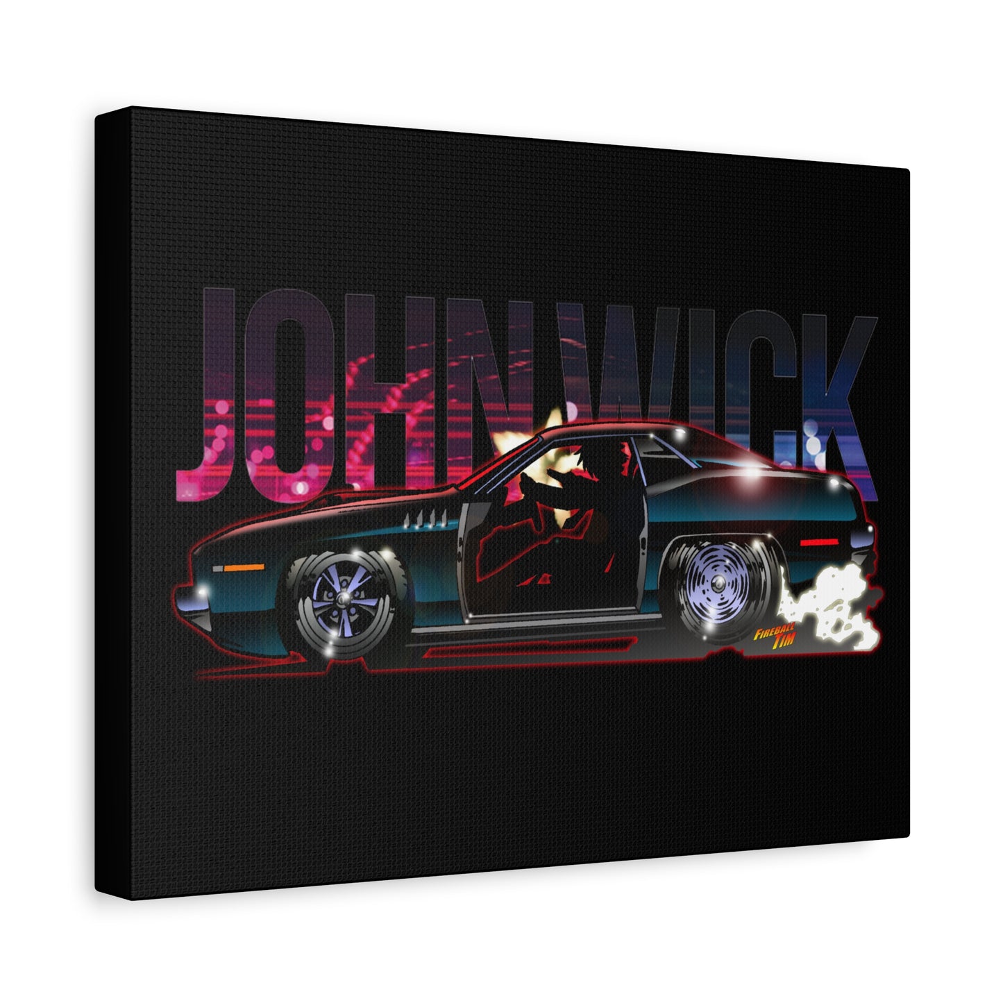 JOHN WICK 1971 PLYMOUTH BARRACUDA Keanu Reeves Canvas Art Wall Print - 11x14