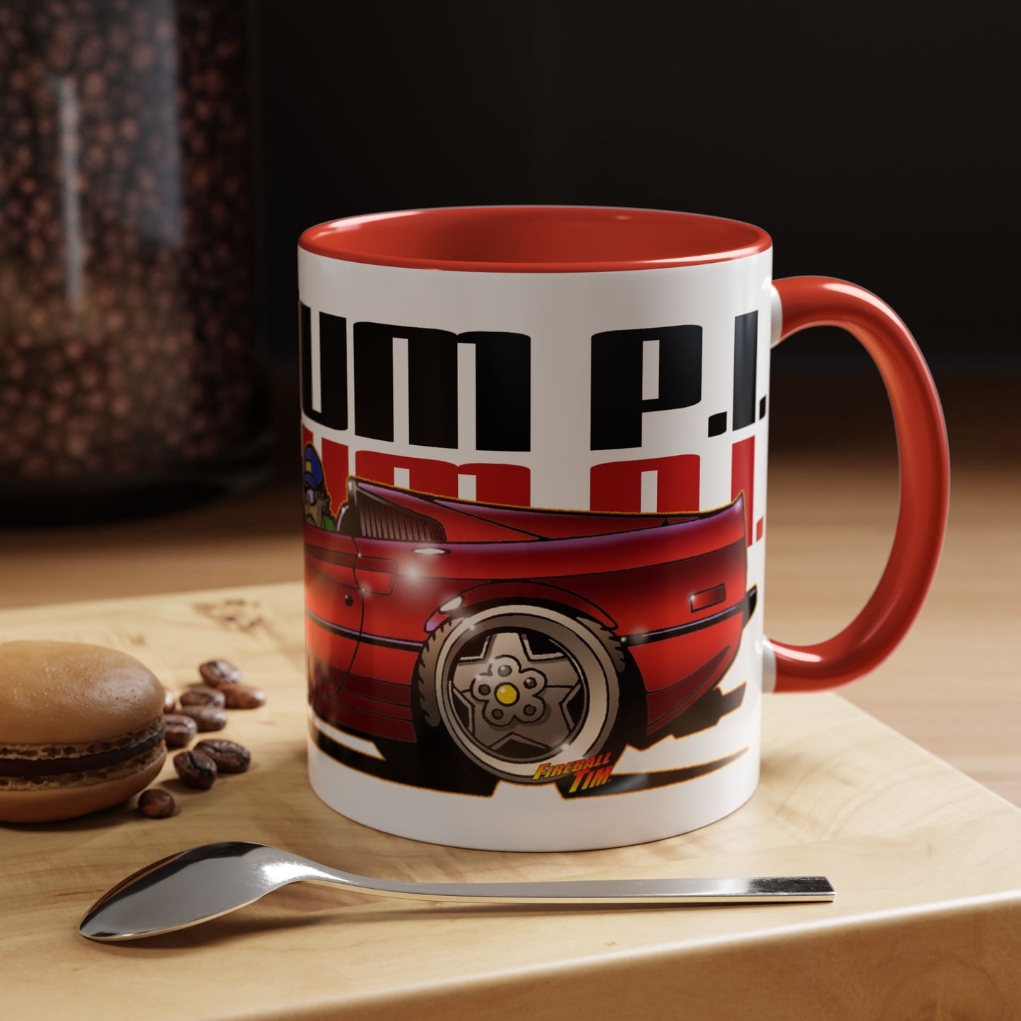 MAGNUM PI FERRARI 308 GTS Fireball Art Coffee Mug - 2 Colors