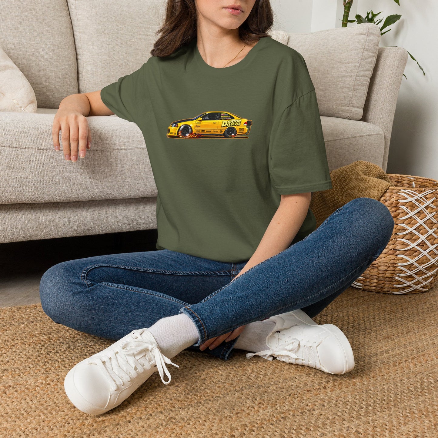 DARTON SLEEVES HONDA Drag Car Collectible Fireball Art Tee Shirt