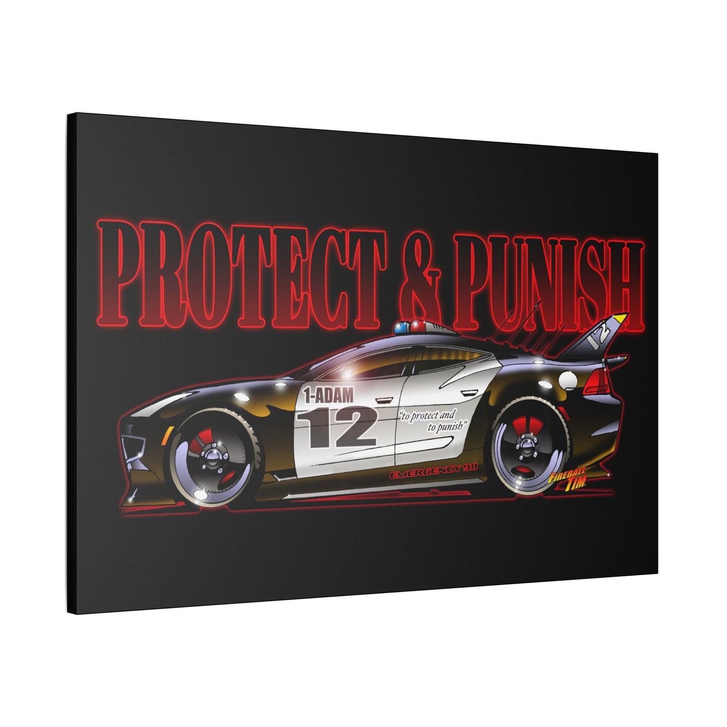 ADAM 12 FISKER KARMA Police Car Canvas Art Print - 11x14