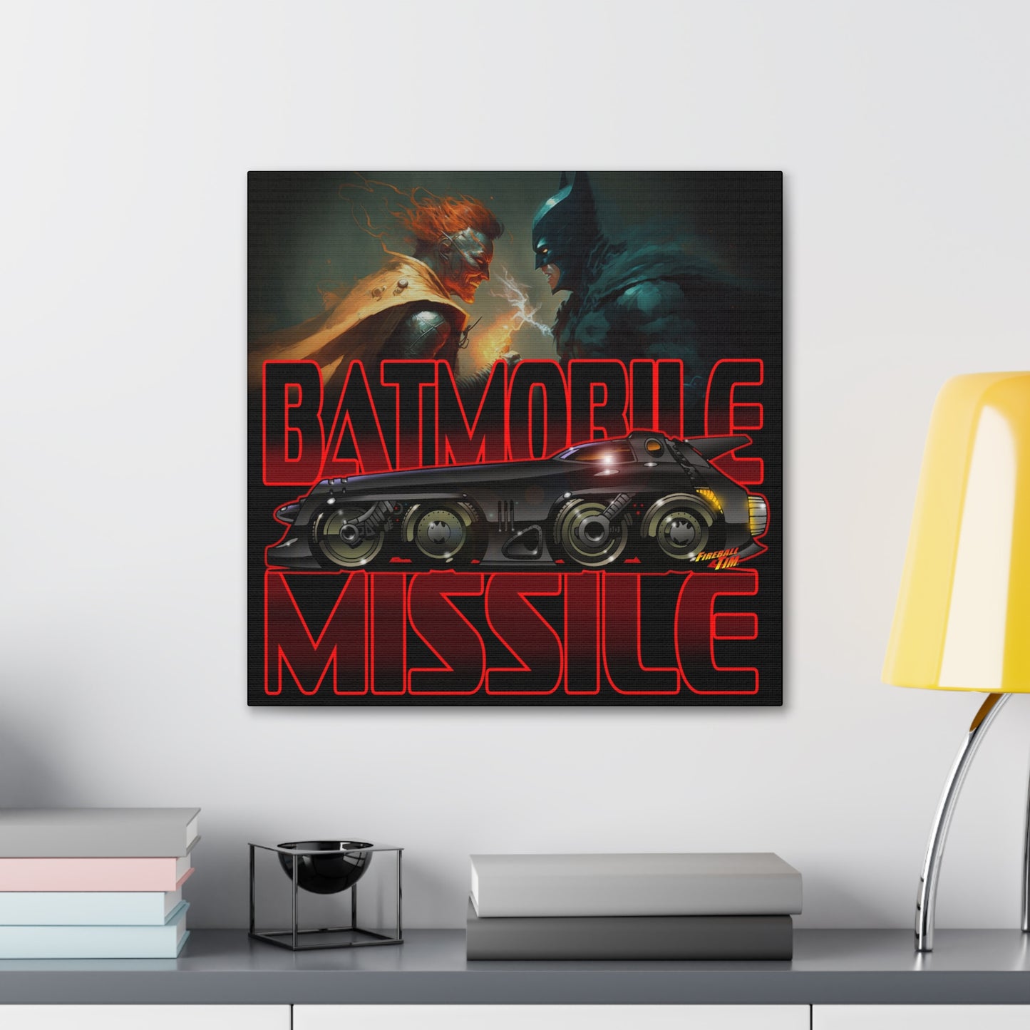 BATMAN RETURNS BATMISSILE Batmobile Concept Art Canvas MASTERPRINT 2 Sizes