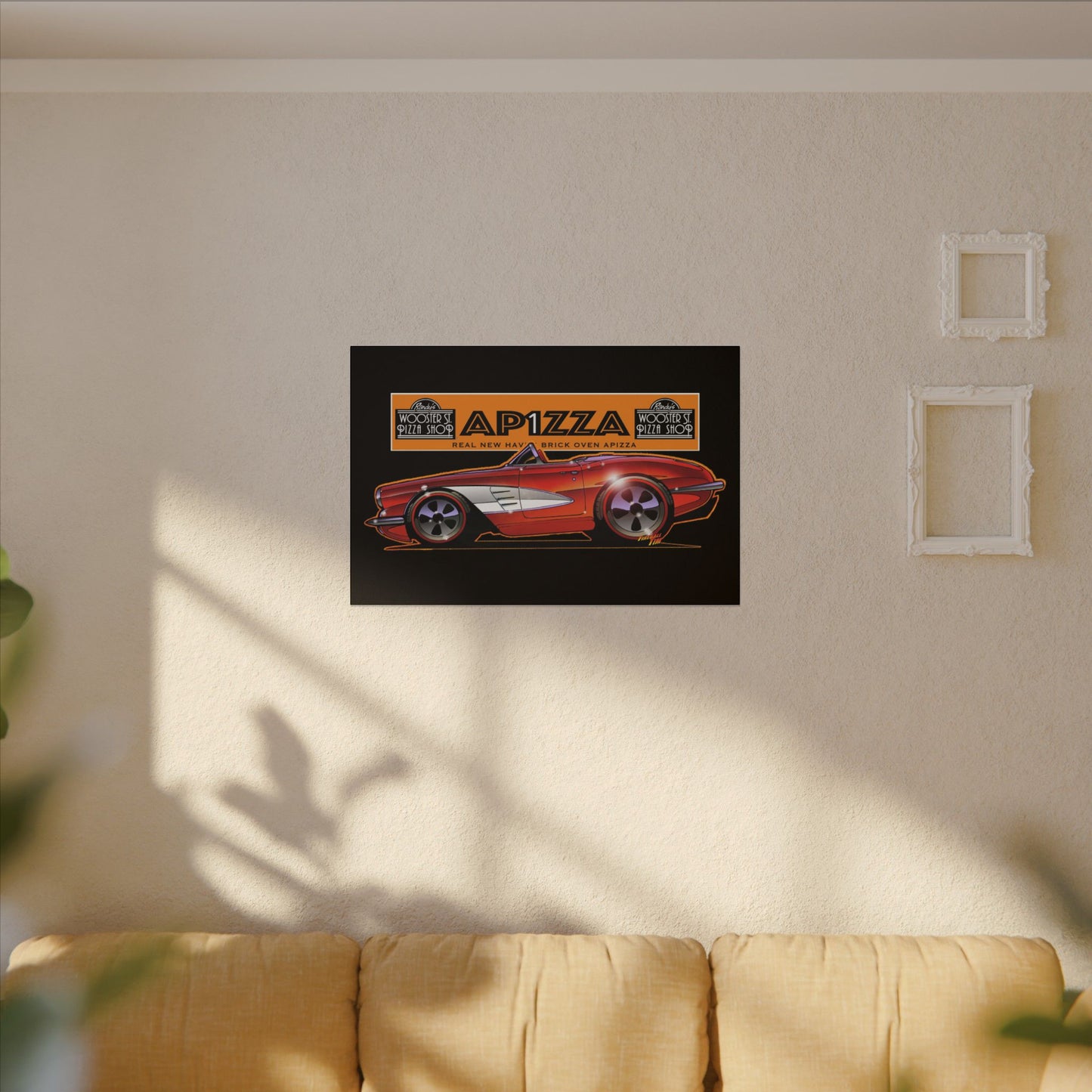 CORVETTE 1958 APIZZA 1 Fireball Art Canvas Print