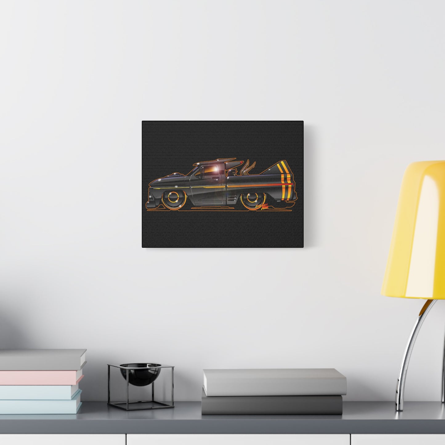 CHEVROLET C10 1960 Stinger Pickup Truck Fireball Art Canvas Print