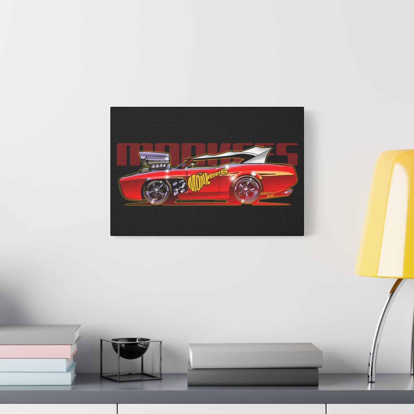 THE MONKEES Monkeemobile Fireball Canvas Art Wall Print - 11x14