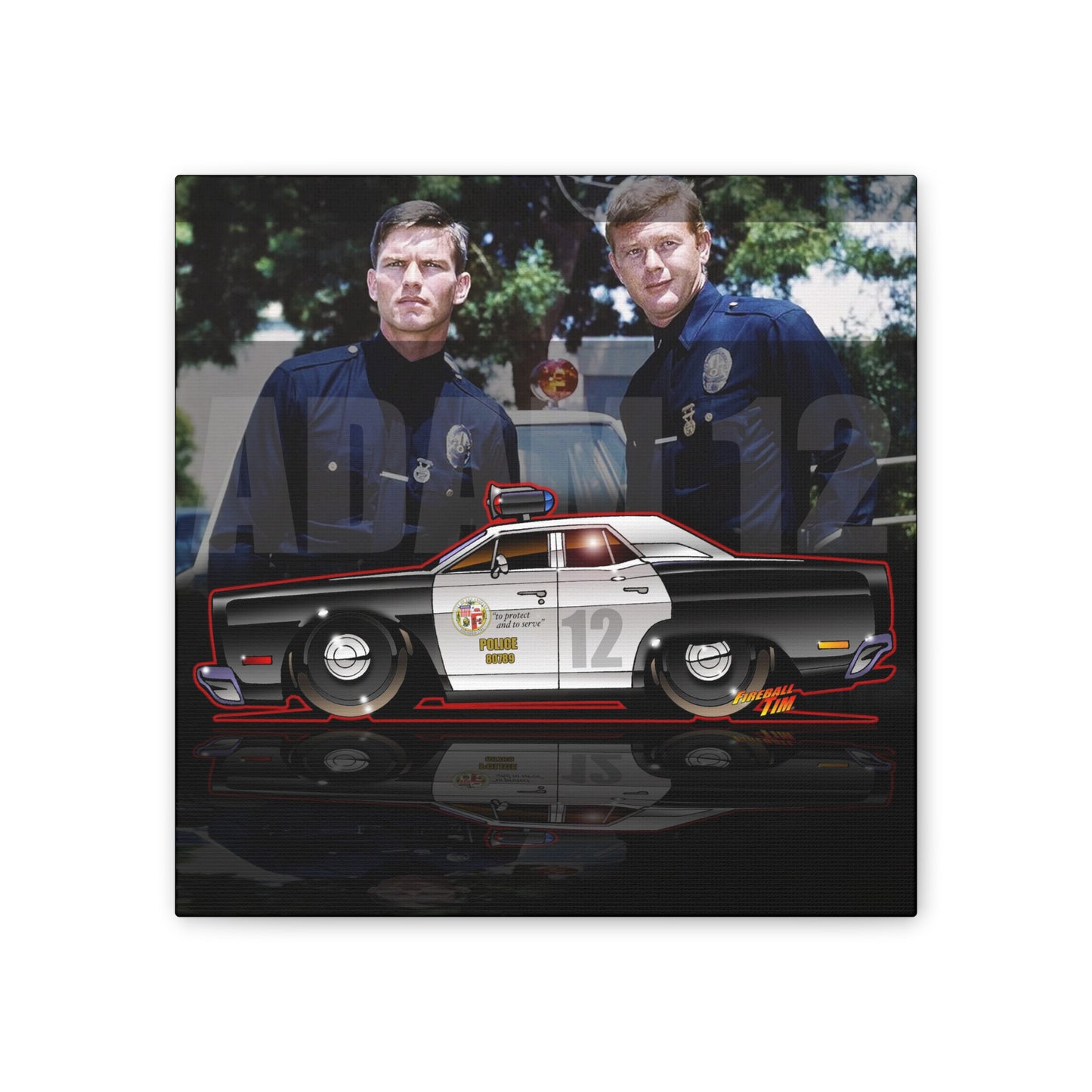 ADAM 12 PLYMOUTH Police Car Canvas Art Print - 2 Sizes