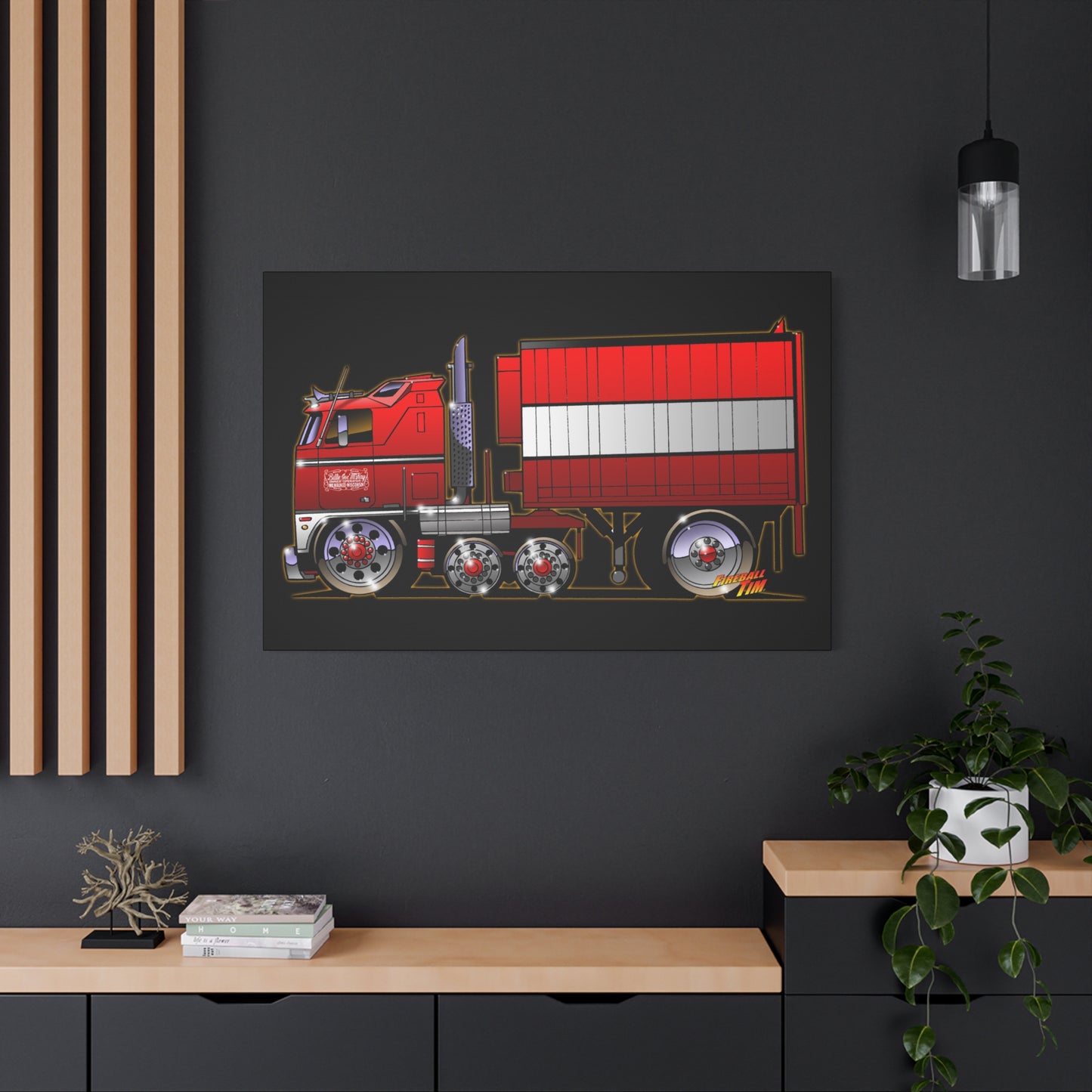 BJ AND THE BEAR TV Show Semi Truck Canvas Art Wall Print - 11x14