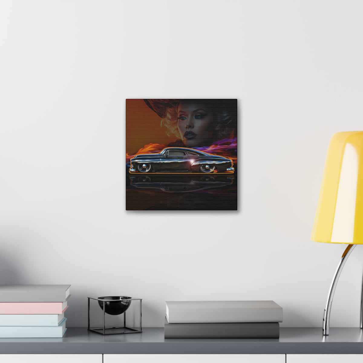 OUTLAW 150 Hot Rod Rat Rod Collectible Fireball Art Canvas Stretched Print