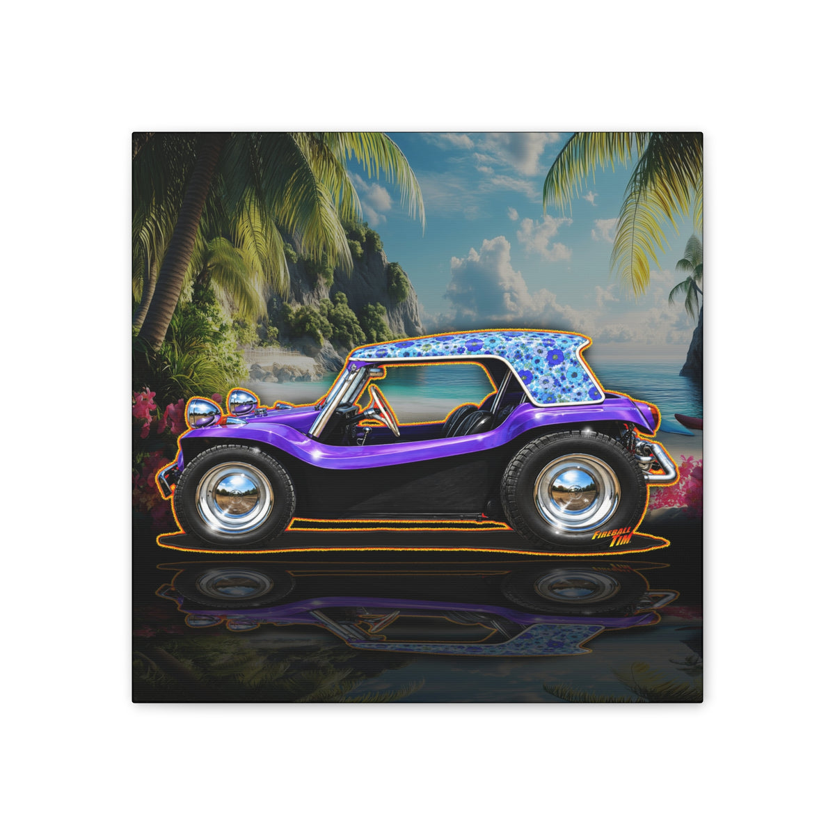 DUNE BUGGY BOYSENBERRY Collectible Fireball Art Canvas Stretched Print