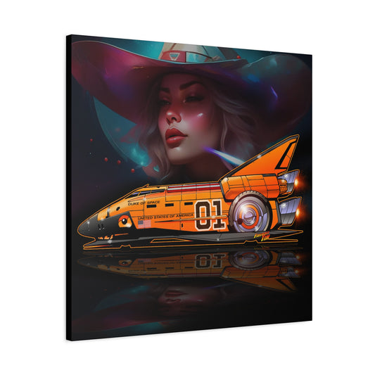 DUKE OF SPACE Dukes of Hazzard Space Shuttle Canvas Art Wall Print