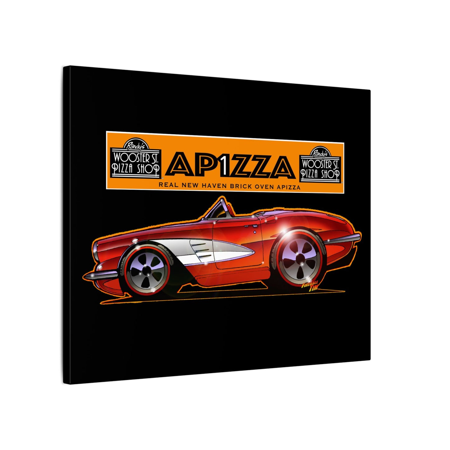CORVETTE 1958 APIZZA 1 Fireball Art Canvas Print