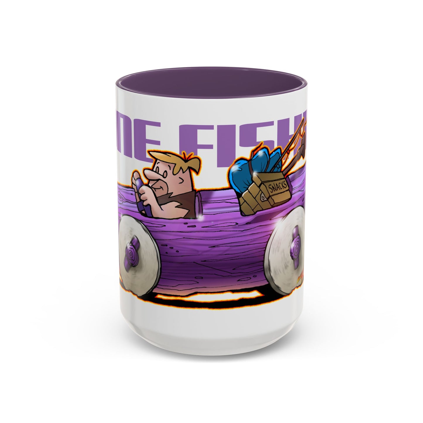 FLINTSTONES BARNEY RUBBLE Gone Fishing Fireball Collectible Coffee Mug - 2 Sizes