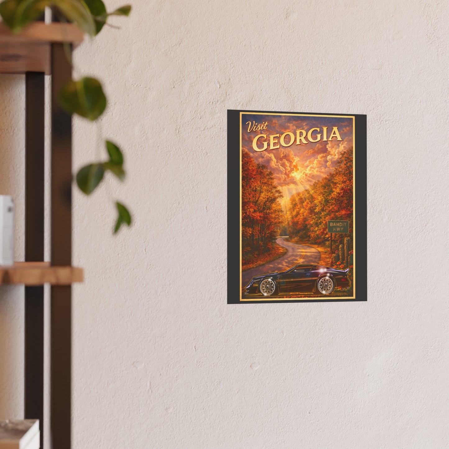 VISIT GEORGIA Smokey and the Bandit Vintage Fireball Art Travel Poster Satin/Matte