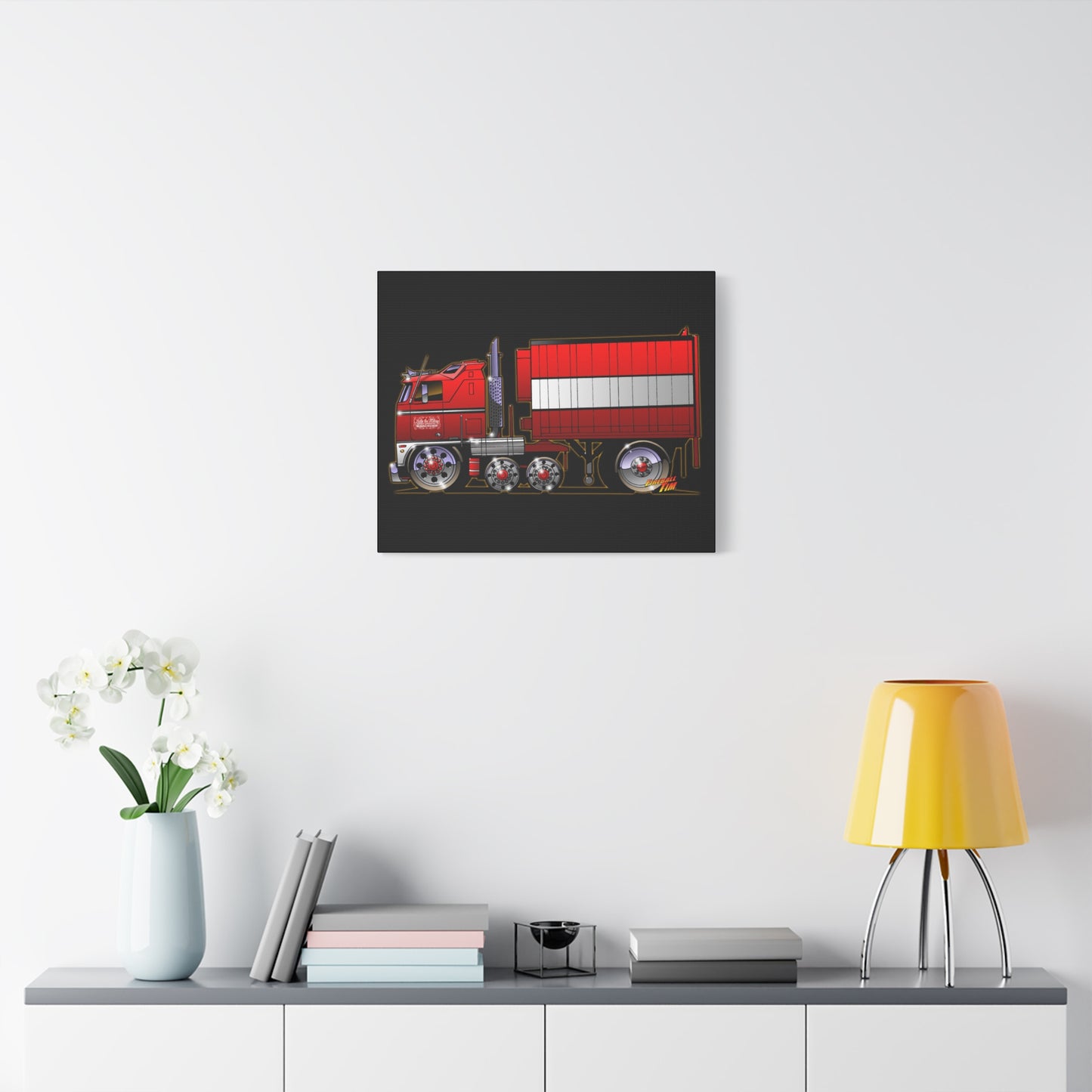 BJ AND THE BEAR TV Show Semi Truck Canvas Art Wall Print - 11x14