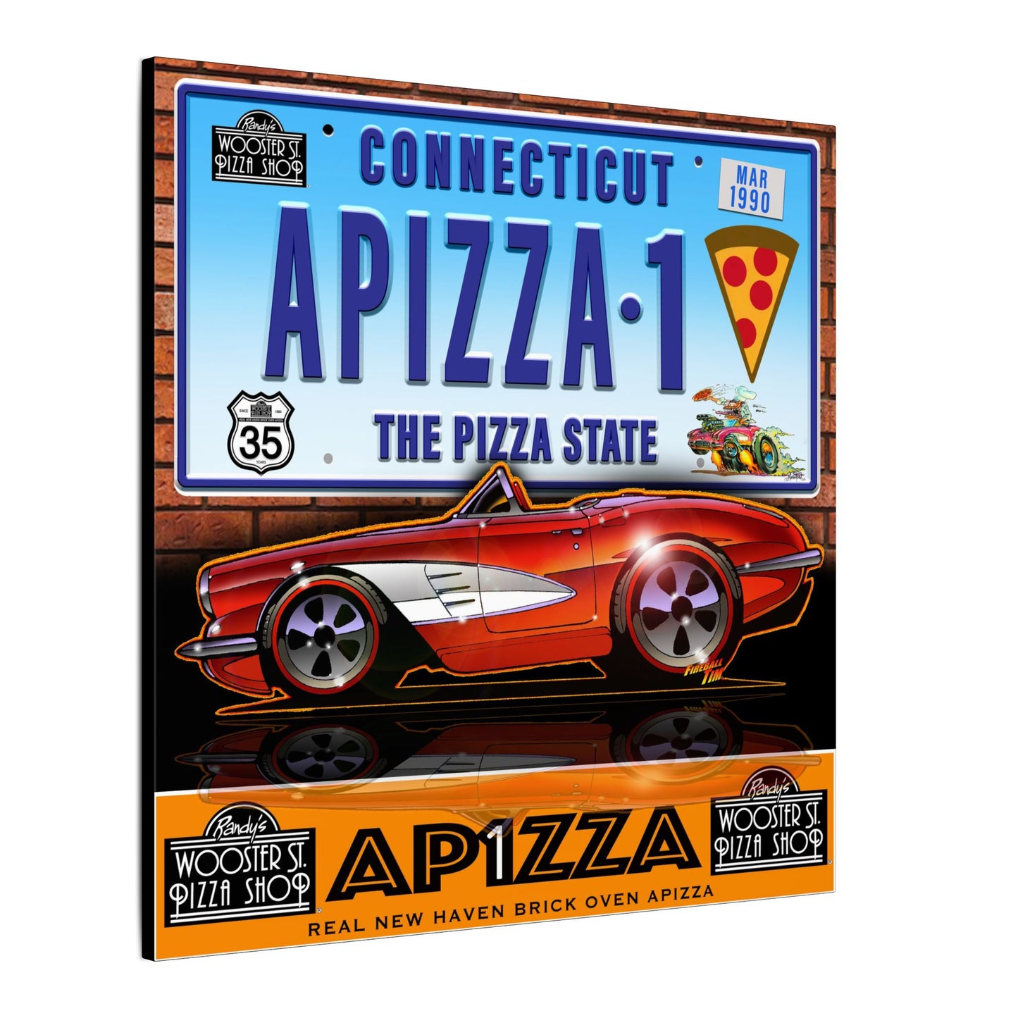CORVETTE 1958 APIZZA 1 Fireball Art Canvas Print