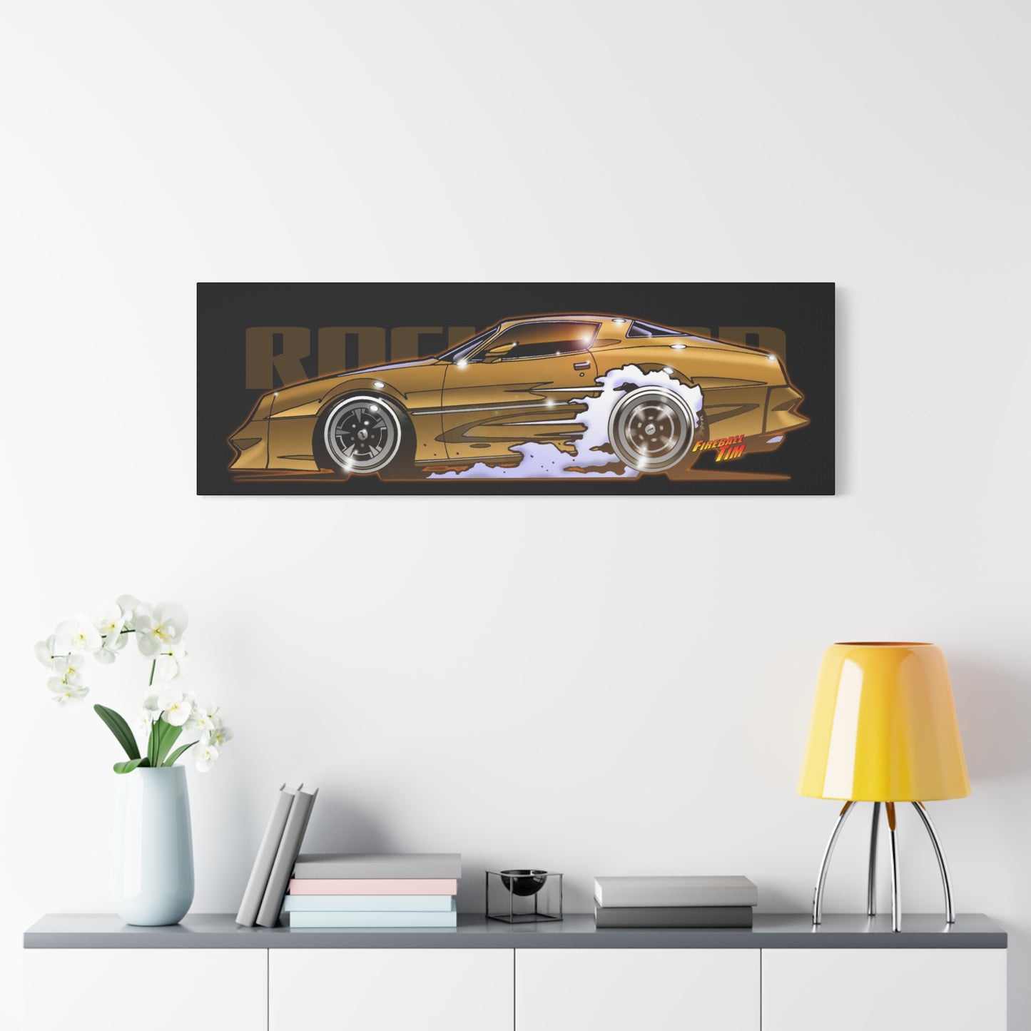 ROCKFORD FILES Pontiac Firebird Fireball Art Canvas Wall Print