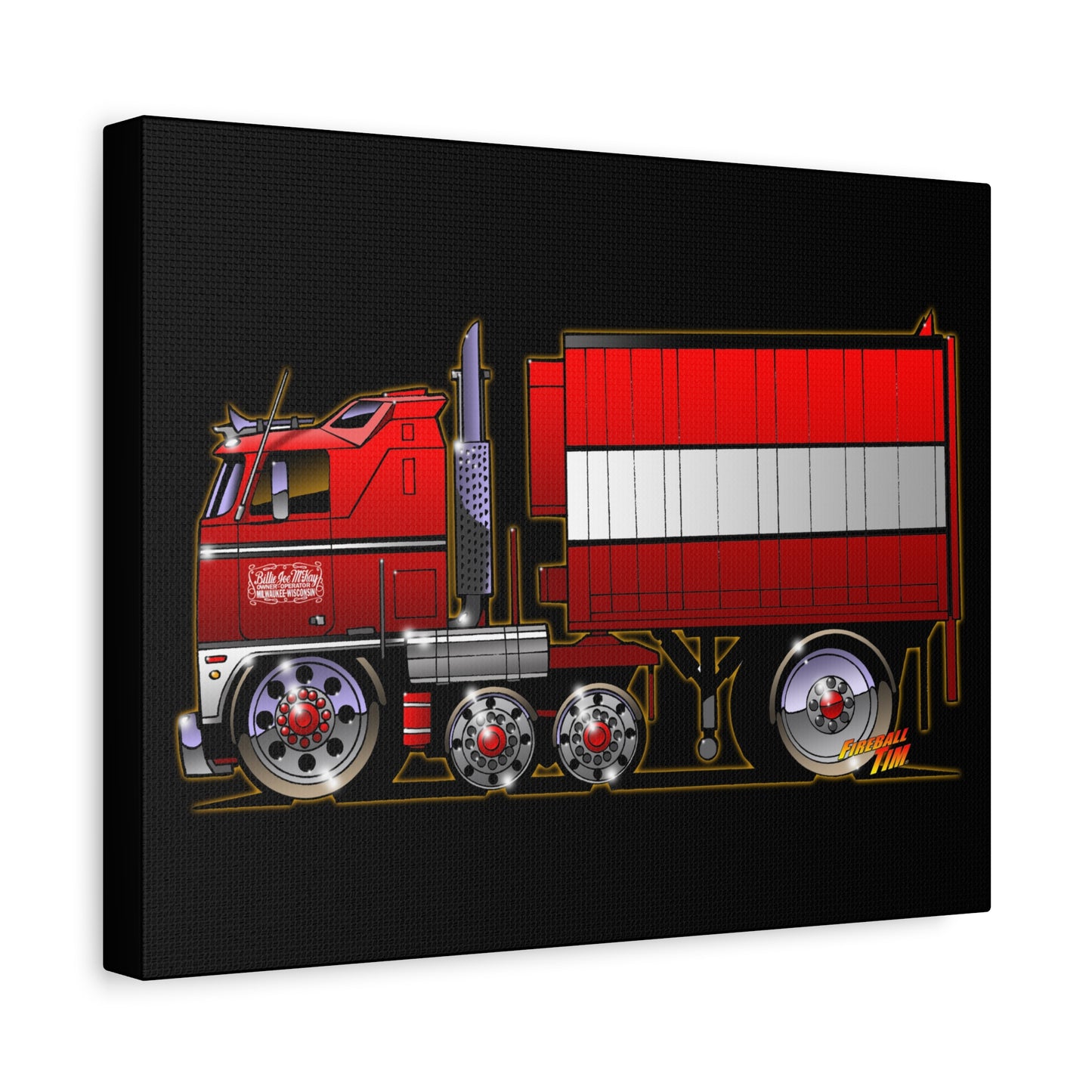 BJ AND THE BEAR TV Show Semi Truck Canvas Art Wall Print - 11x14
